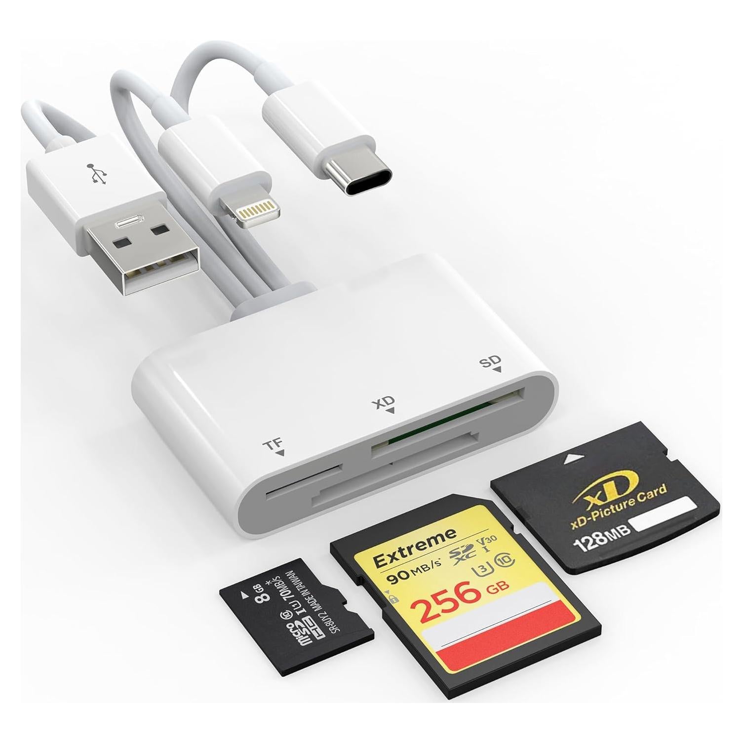 Lector de Tarjetas 3 en 1 Ardaddyn para iPhone y Android