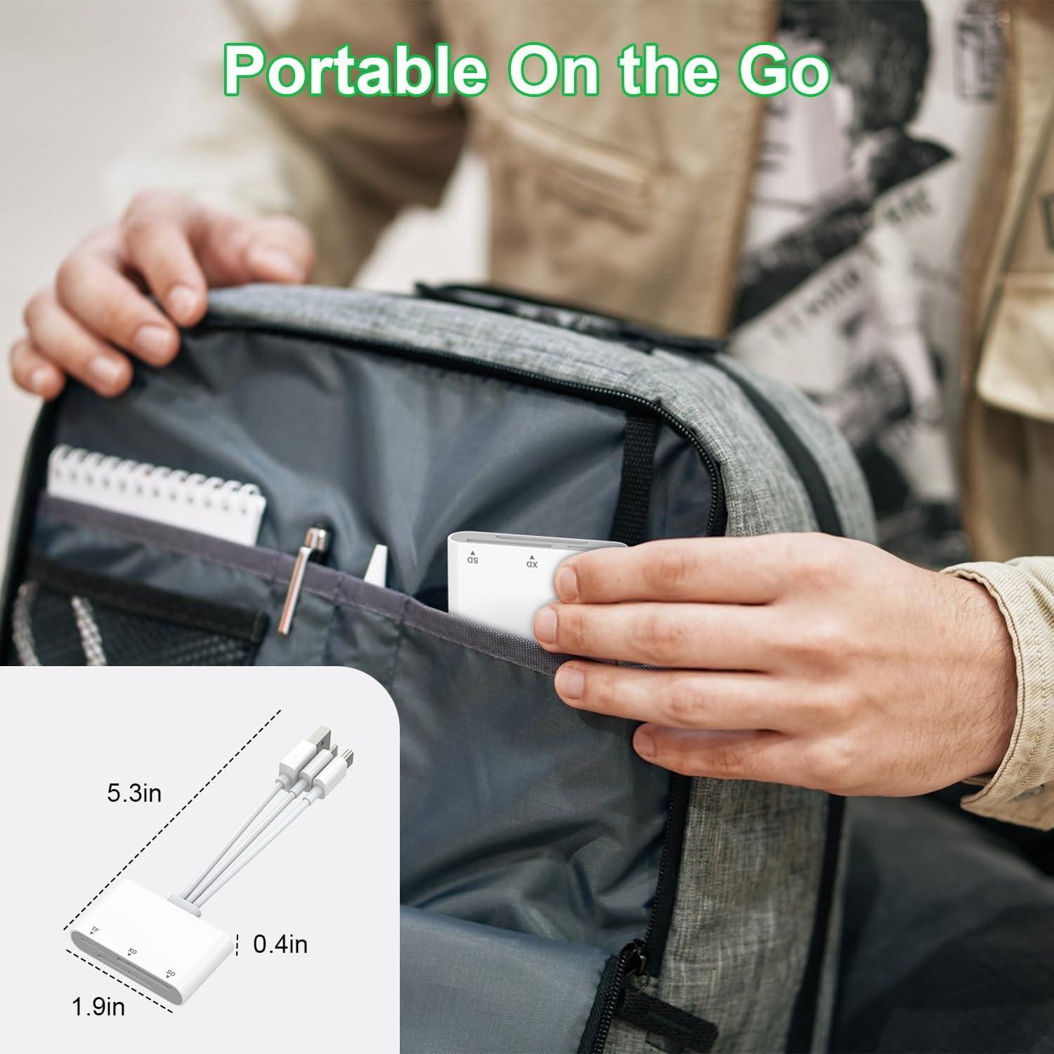 Lector de Tarjetas 3 en 1 Ardaddyn para iPhone y Android