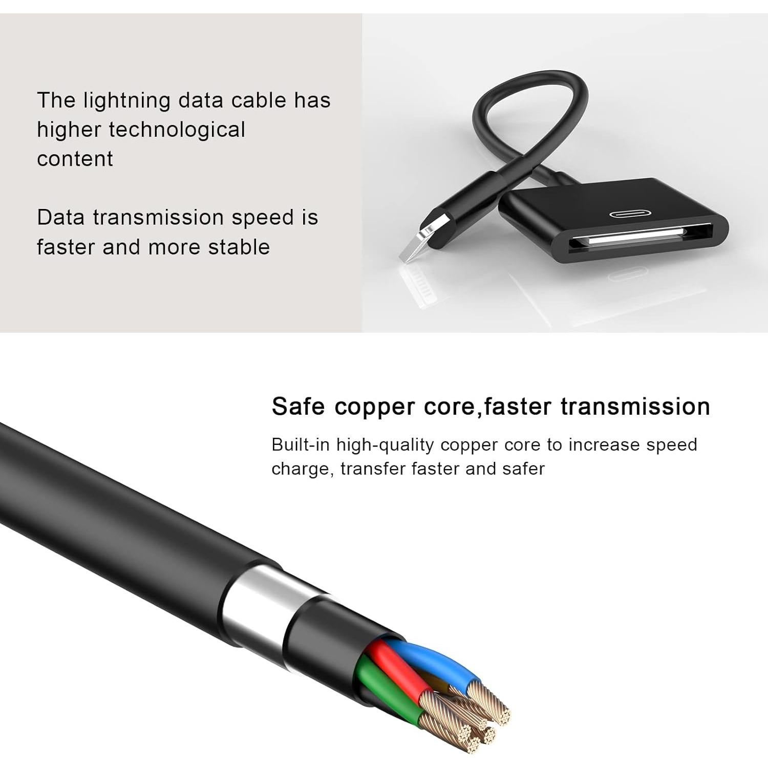 Adaptador Lightning a 30 Pines Belcompany - Carga y Sincronización