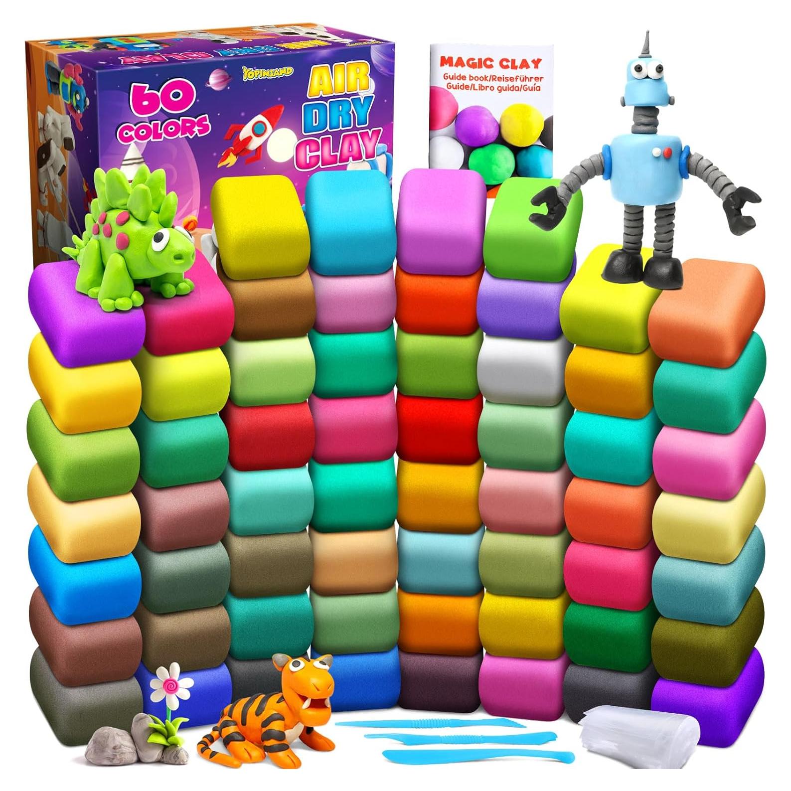 Arcilla Secado al Aire YOPINSAND 60 Colores para Niños