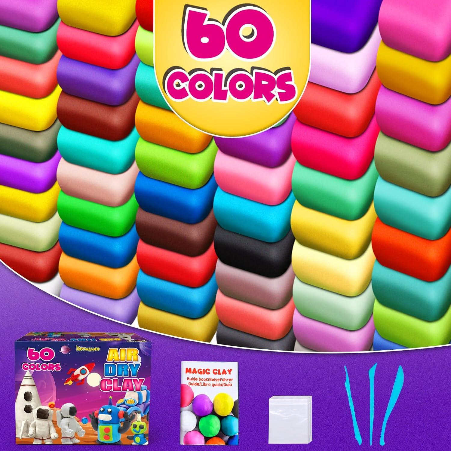 Arcilla Secado al Aire YOPINSAND 60 Colores para Niños