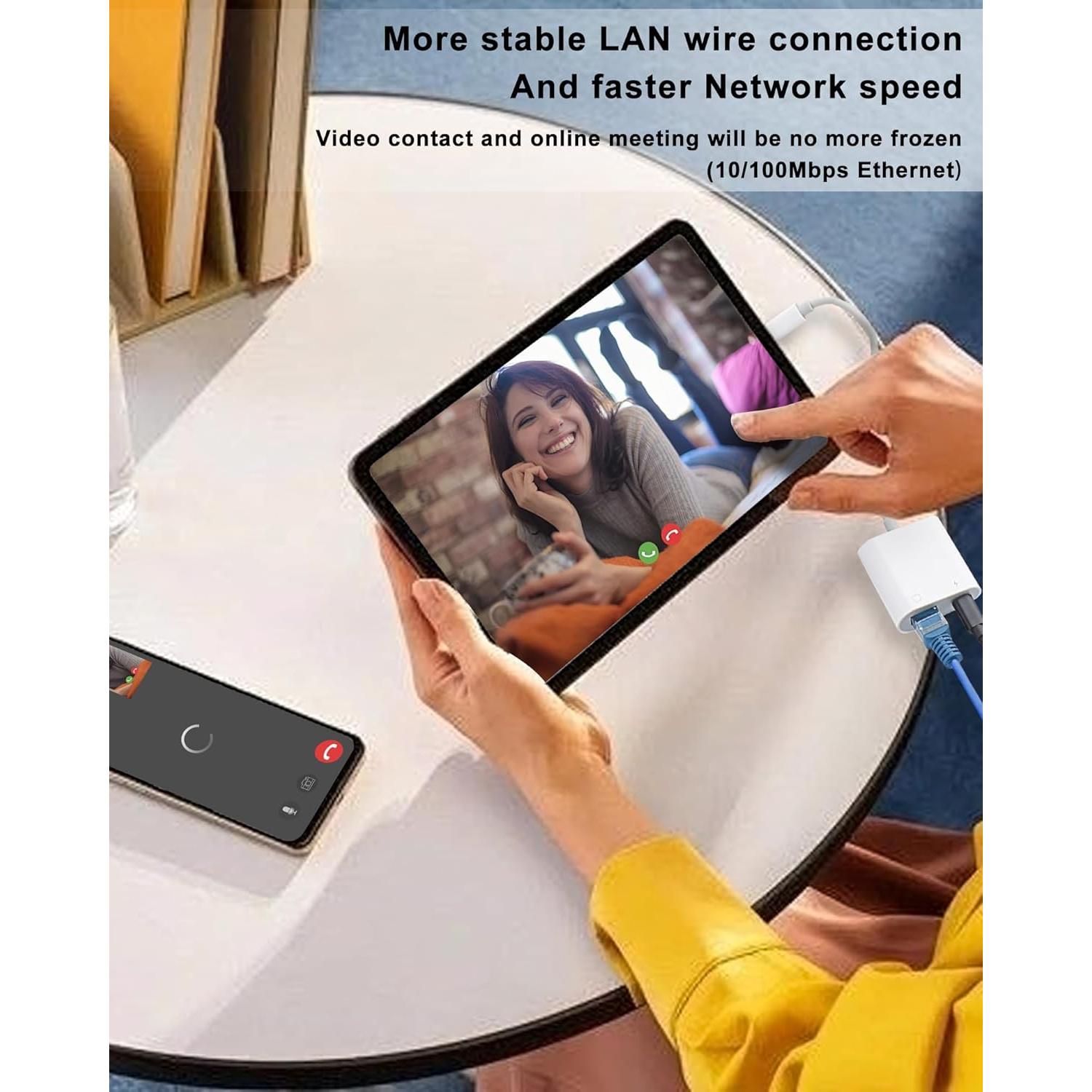 Adaptador Lightning a Ethernet RICHUPON 2 en 1 100Mbps