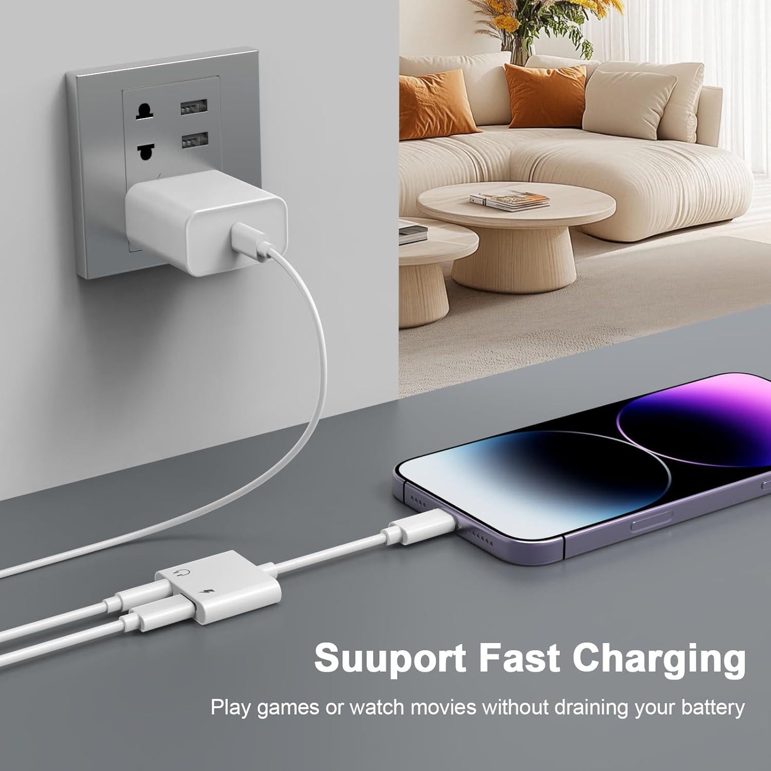 Adaptador Lightning a 3.5mm 2 en 1 para iPhone - Shenzhen