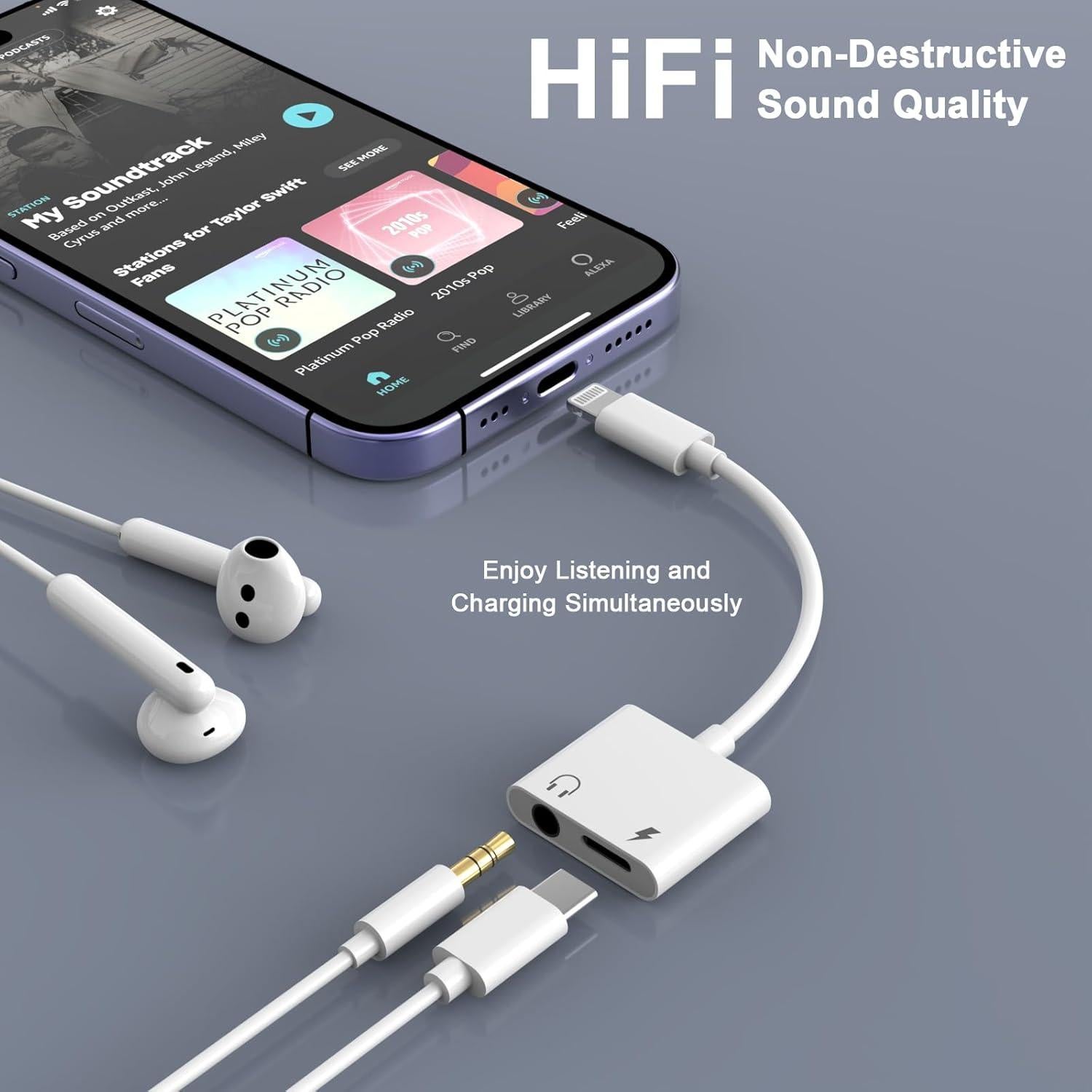 Adaptador Lightning a 3.5mm 2 en 1 para iPhone - Shenzhen