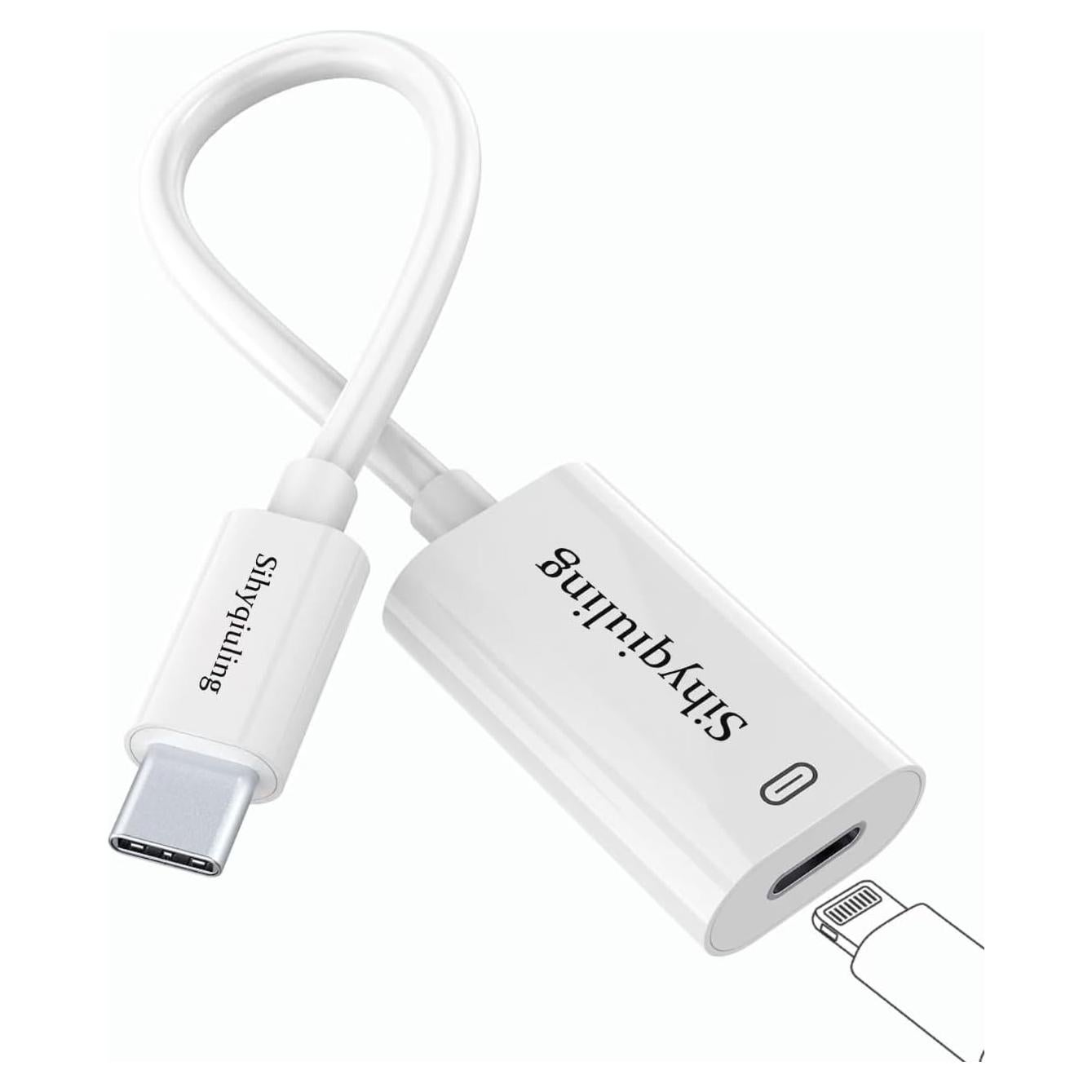 Adaptador Lightning a USB C Sihyqiuling - Carga Rápida y Audio