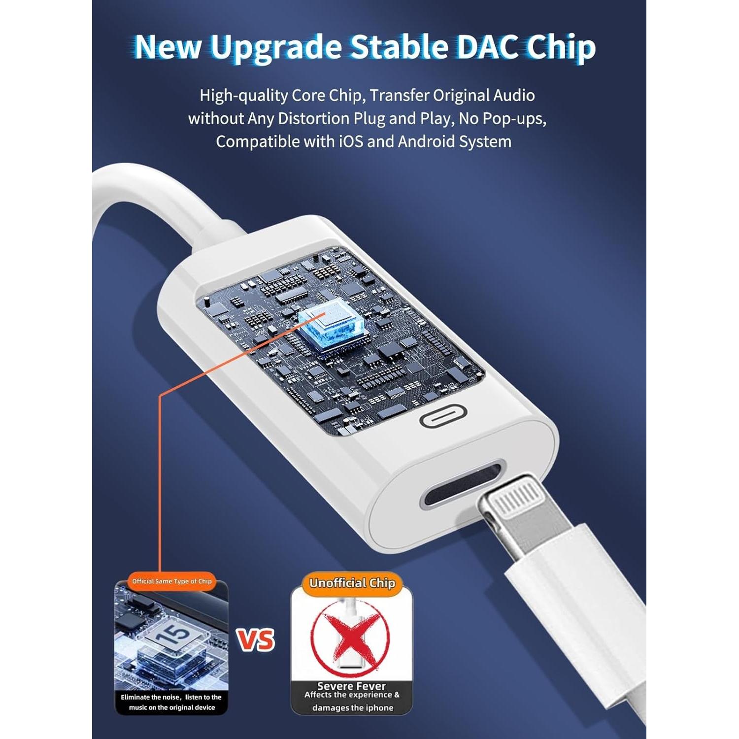 Adaptador Lightning a USB C Sihyqiuling - Carga Rápida y Audio