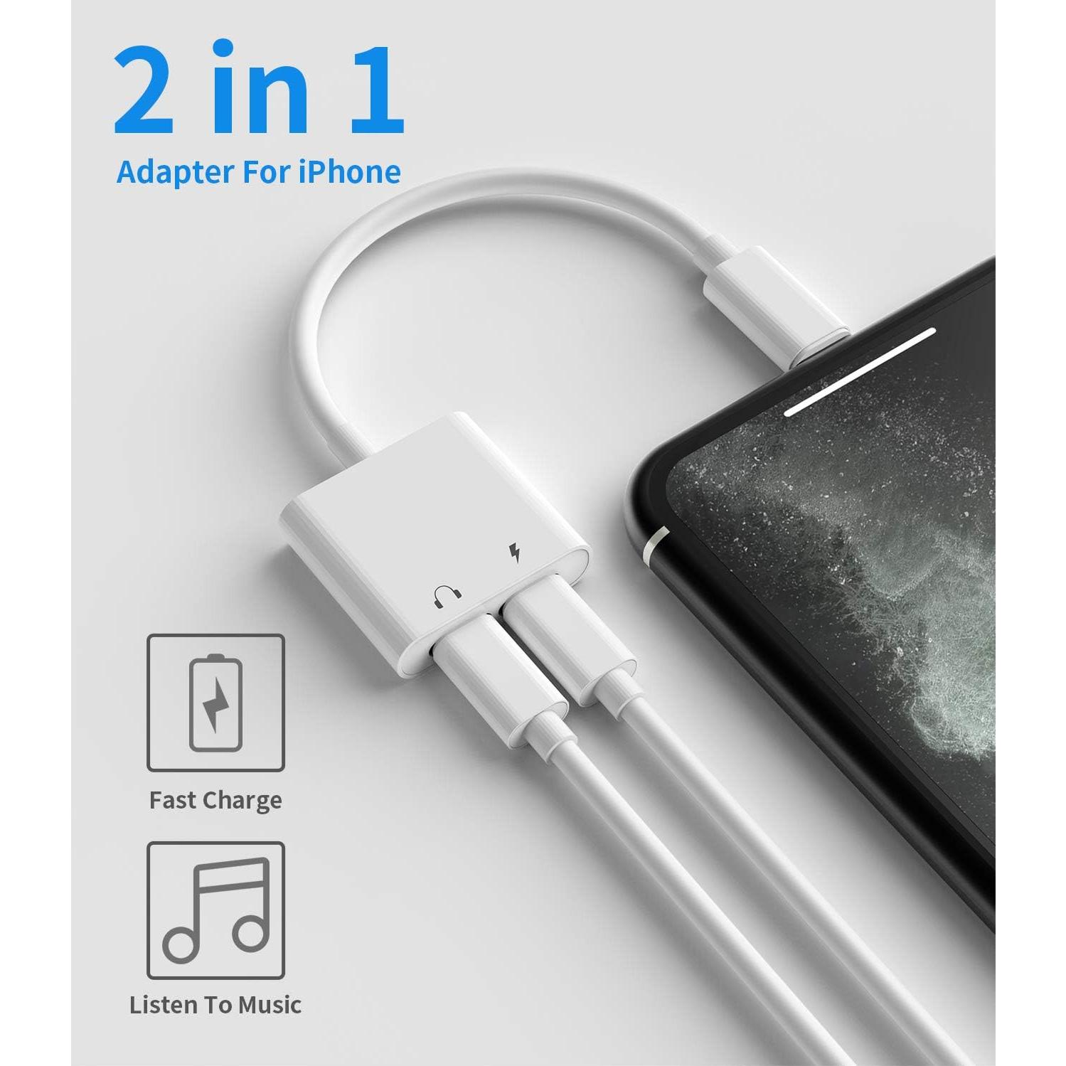 Adaptador Doble Lightning Zoyuzan para iPhone y iPad - Carga y Audio
