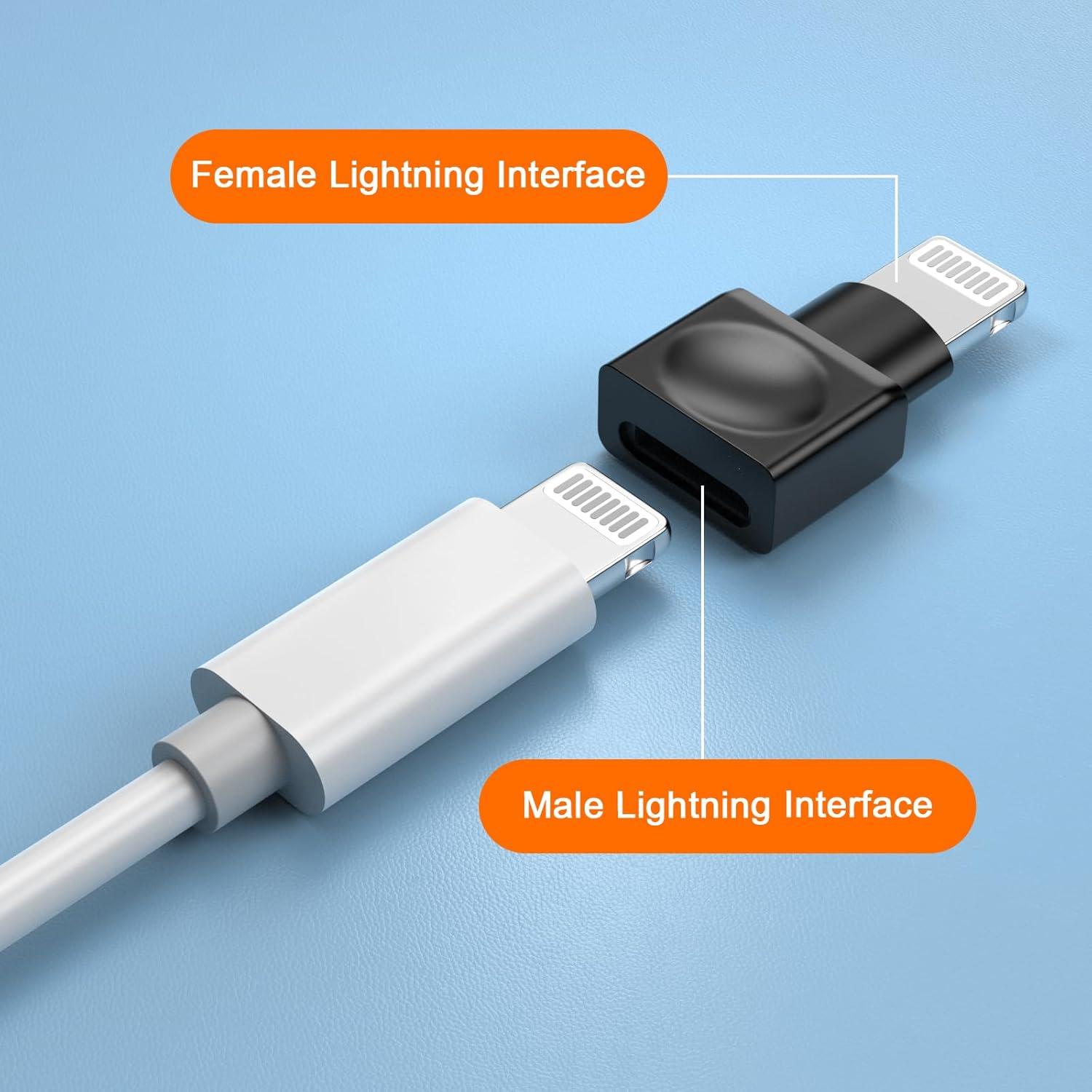 Adaptador Extensor de Cargador Lightning MFi para iPhone - 2 Pzs