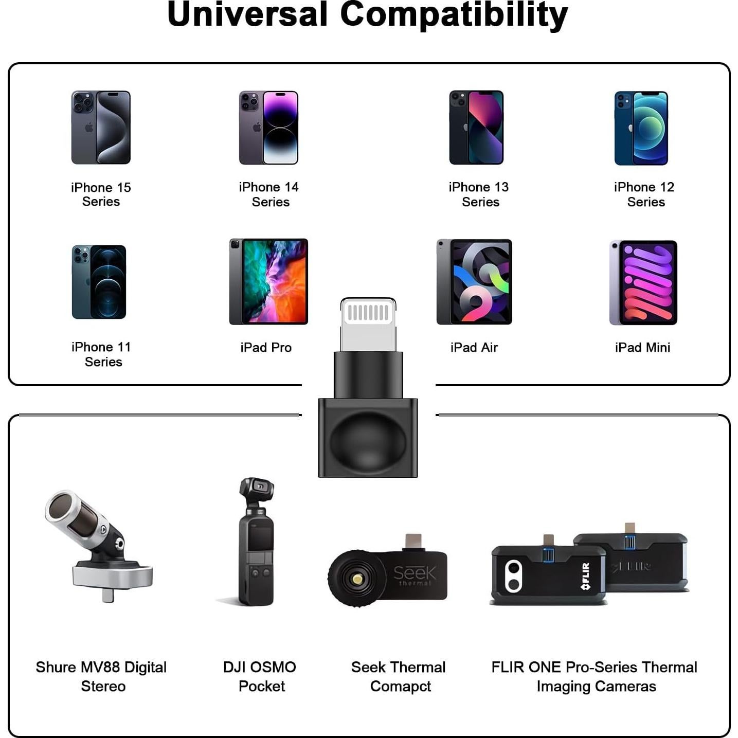 Adaptador Extensor de Cargador Lightning MFi para iPhone - 2 Pzs