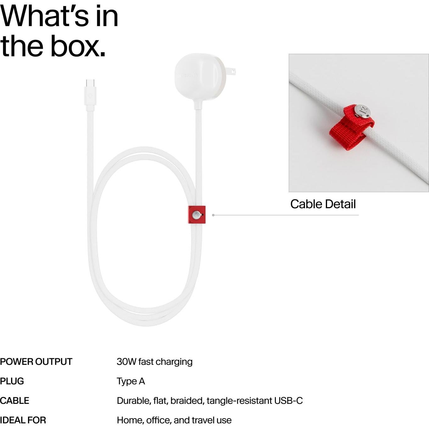 Cargador Rápido USB-C 30W Twelve South con Cable 1.22m