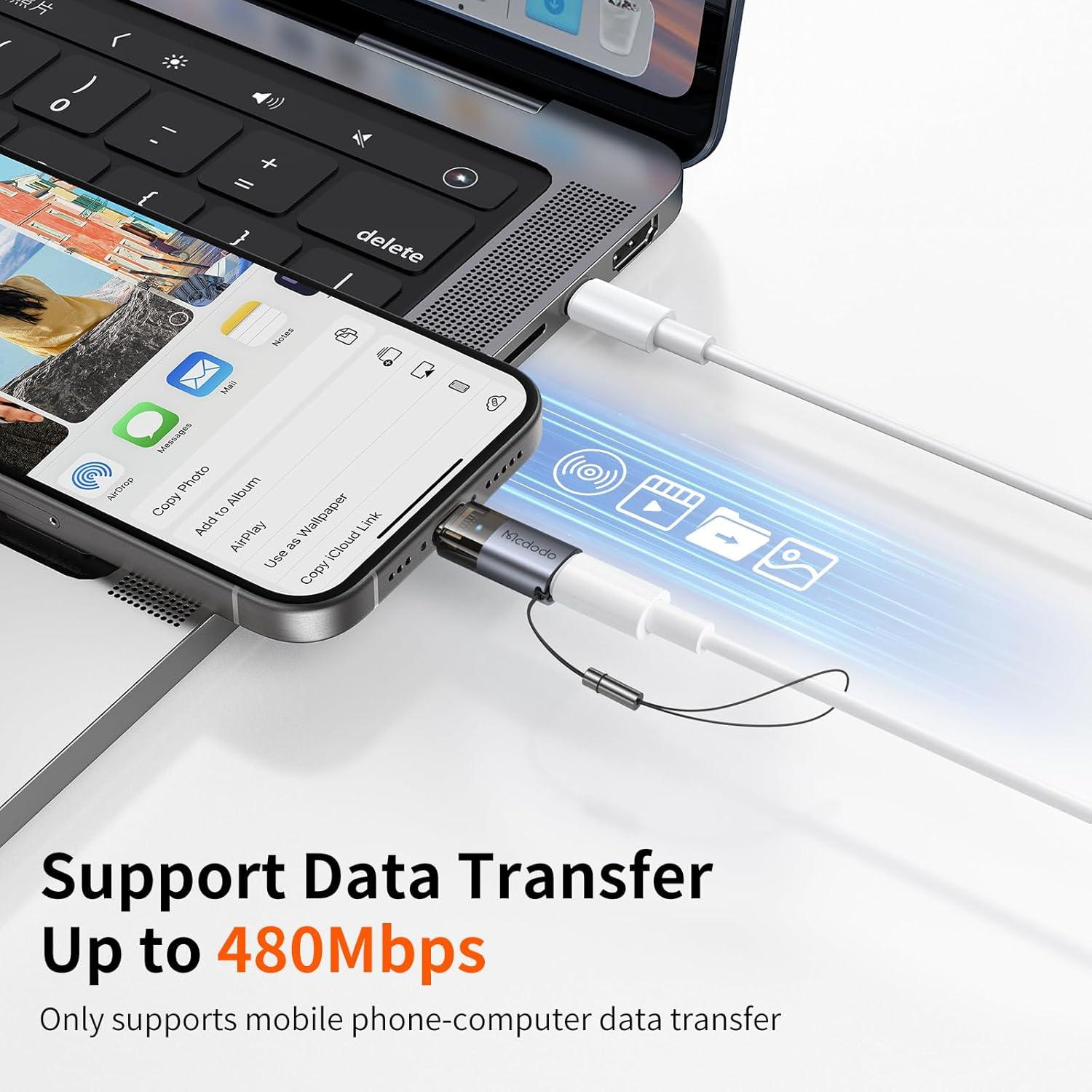 Adaptador Mcdodo Lightning a USB-C 60W Carga Rápida