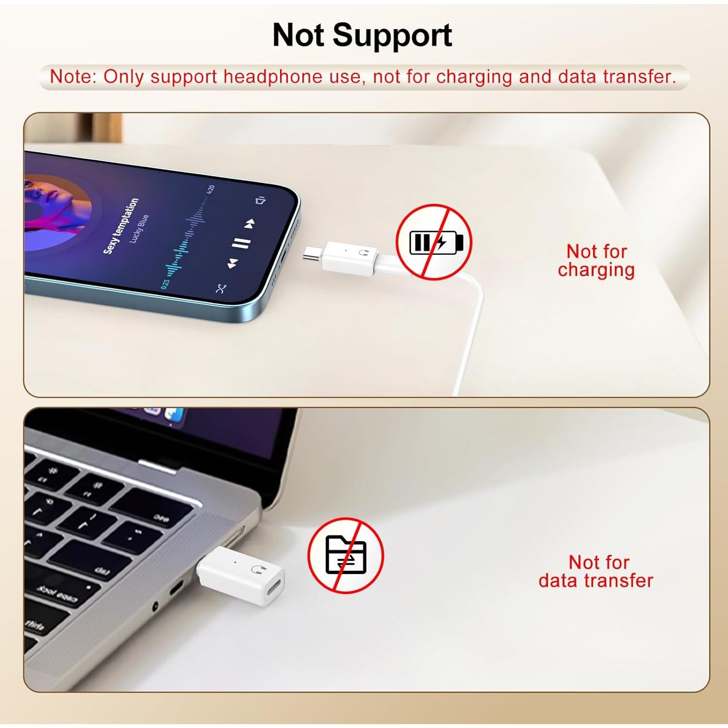 Adaptador de Auriculares Lightning a USB-C TiMOVO Blanco