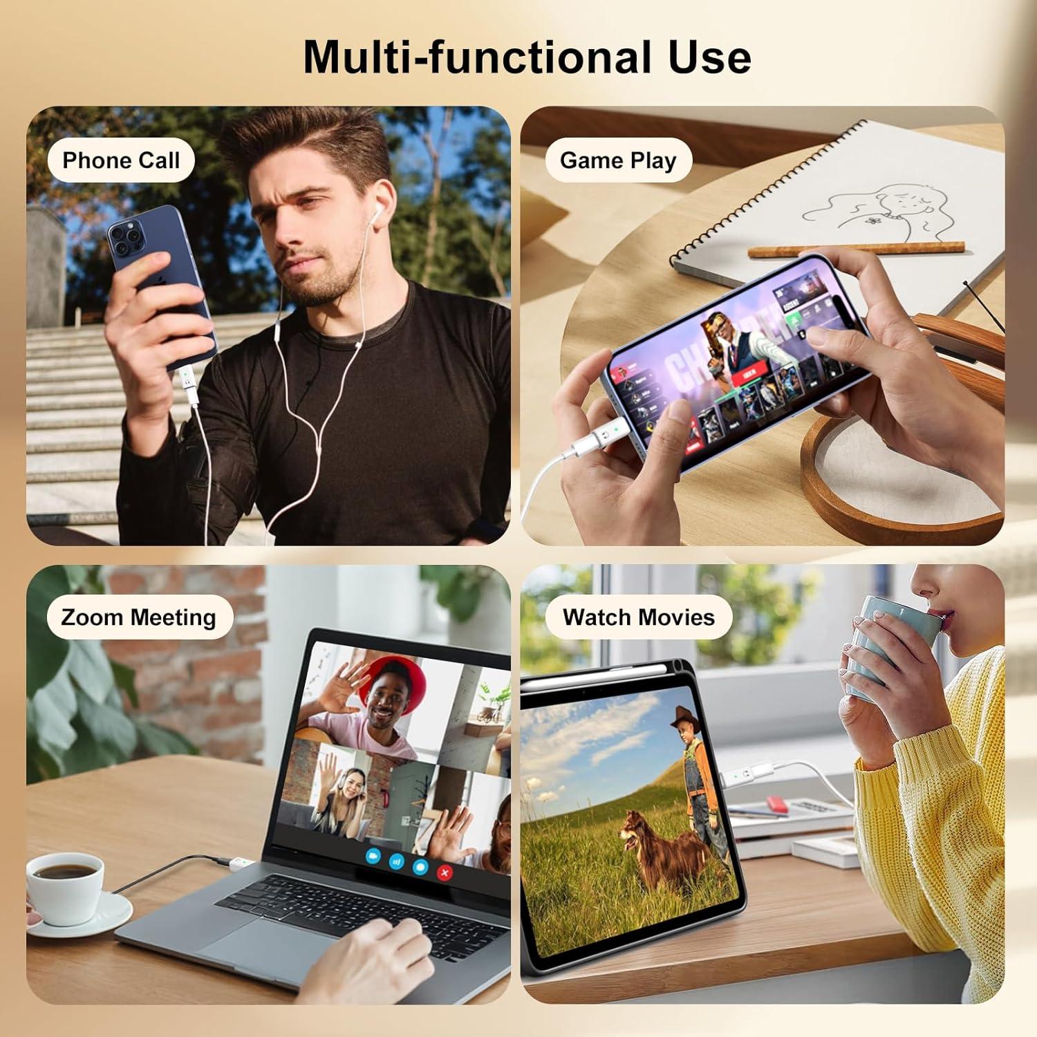 Adaptador de Auriculares Lightning a USB-C TiMOVO Blanco