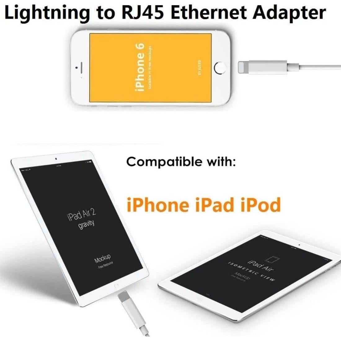 Adaptador Lightning a Ethernet DESOFICON RJ45 100Mbps