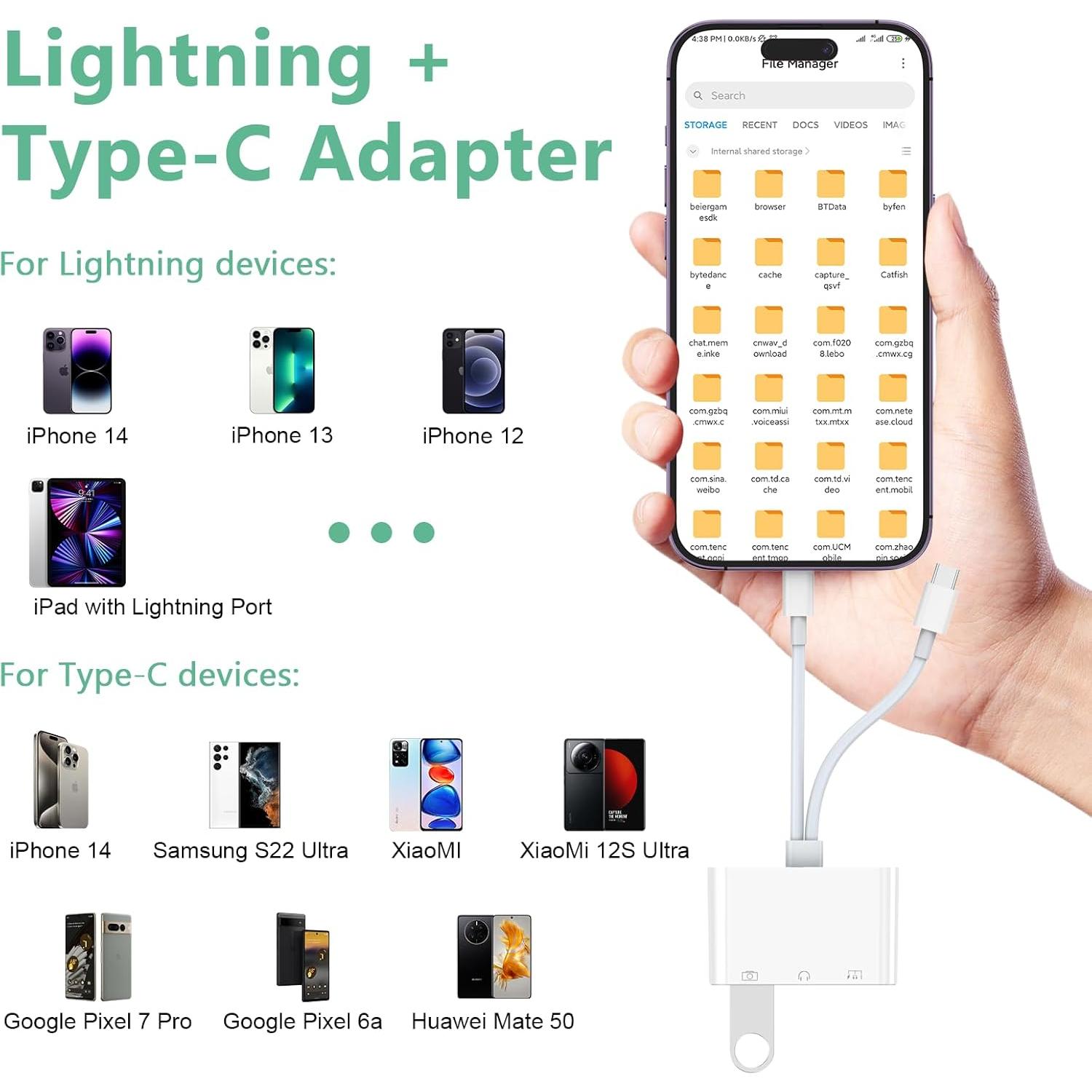 Adaptador de Auriculares USB-C y Lightning con Carga - 3.5mm