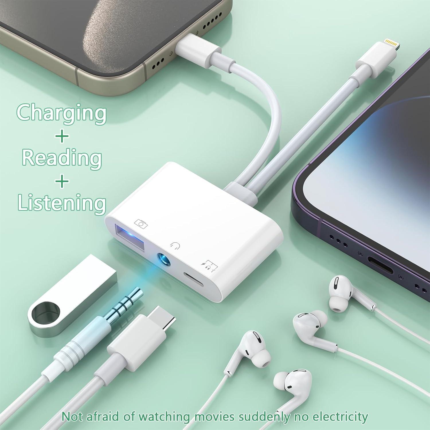 Adaptador de Auriculares USB-C y Lightning con Carga - 3.5mm