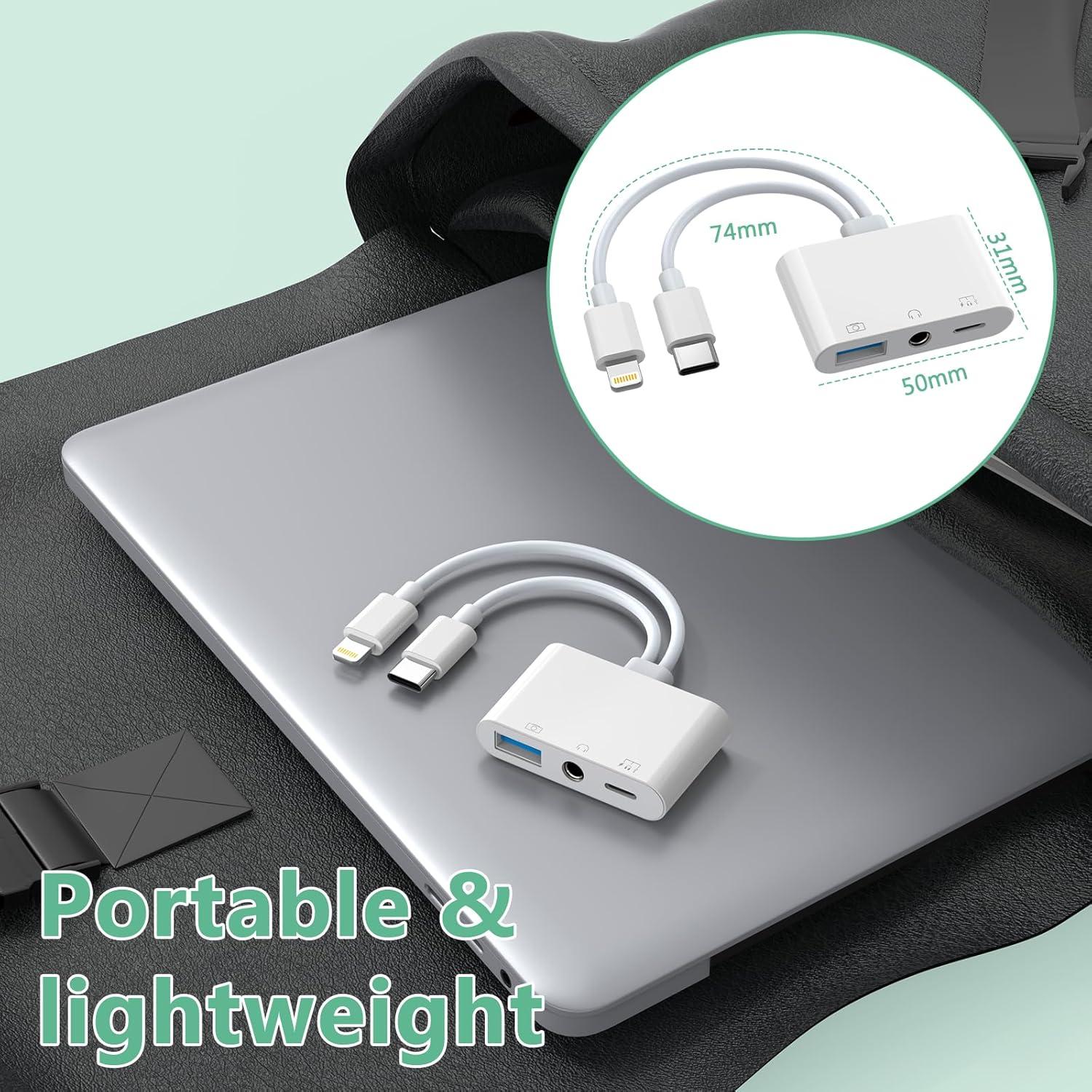 Adaptador de Auriculares USB-C y Lightning con Carga - 3.5mm