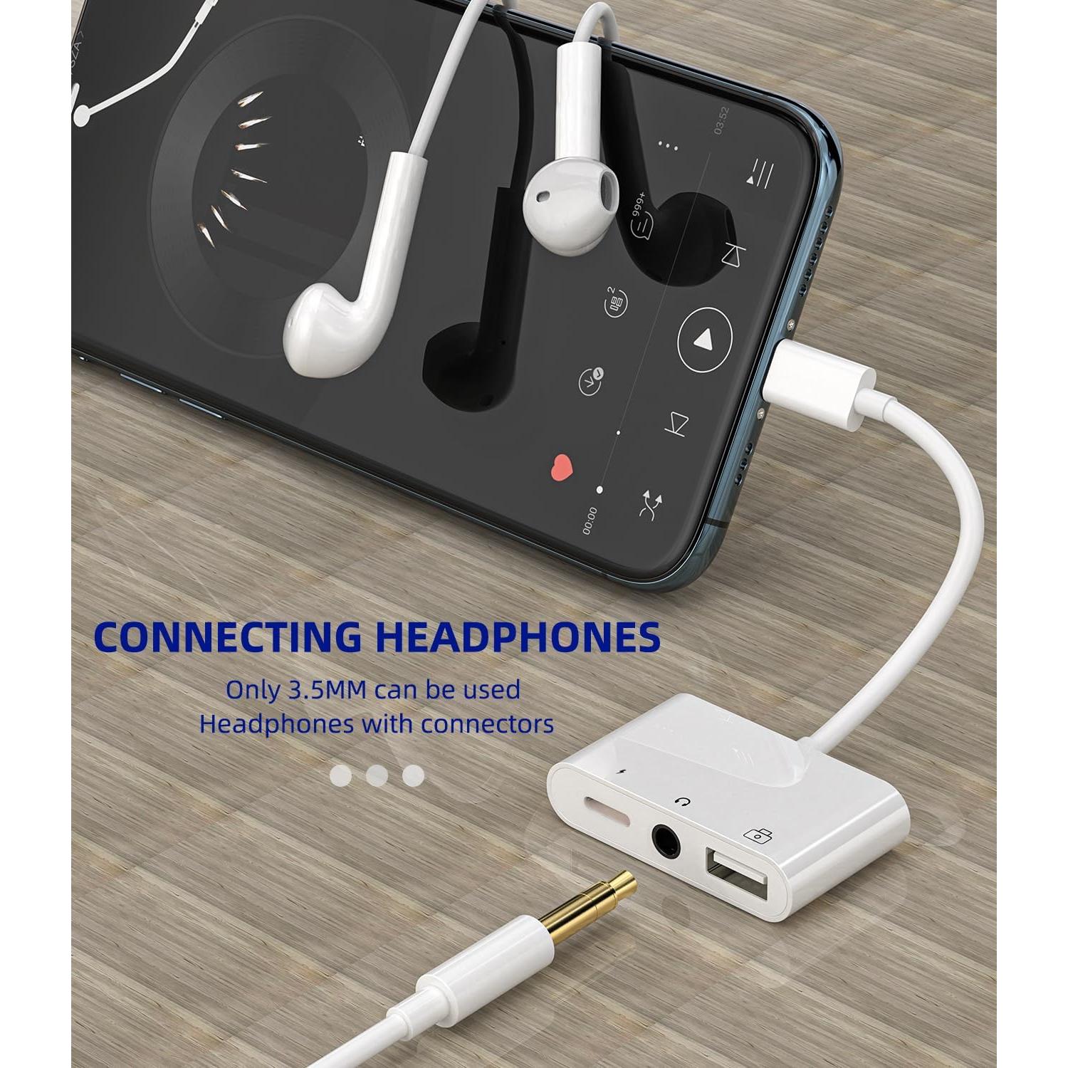 Adaptador 3 en 1 Zoyuzan Lightning a 3.5mm y USB OTG para iPhone