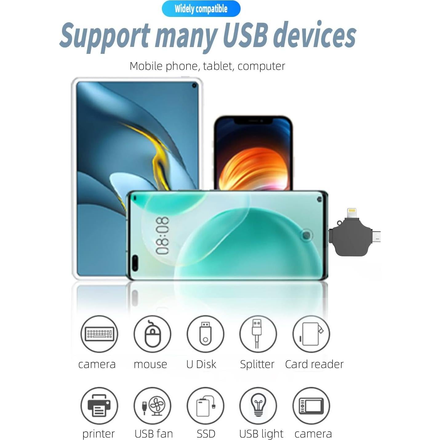 Adaptador Lightning a USB Hembra Zoyuzan 3 en 1 OTG