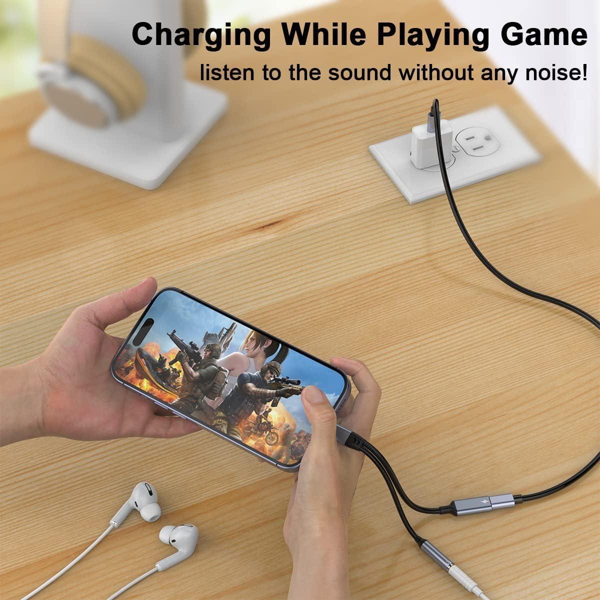 Adaptador 2-en-1 Lightning a 3.5mm MFi para iPhone