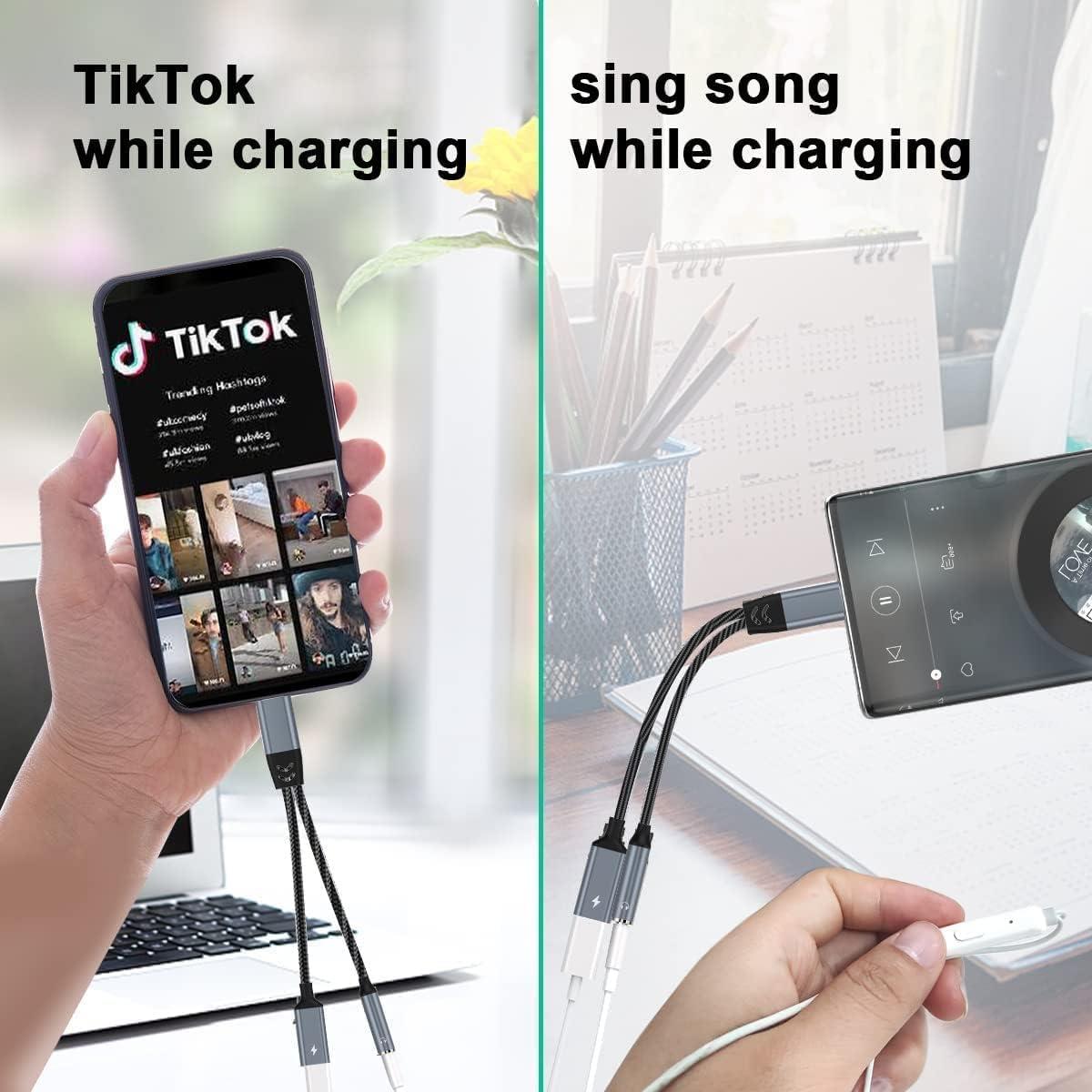 Adaptador 2-en-1 Lightning a 3.5mm MFi para iPhone