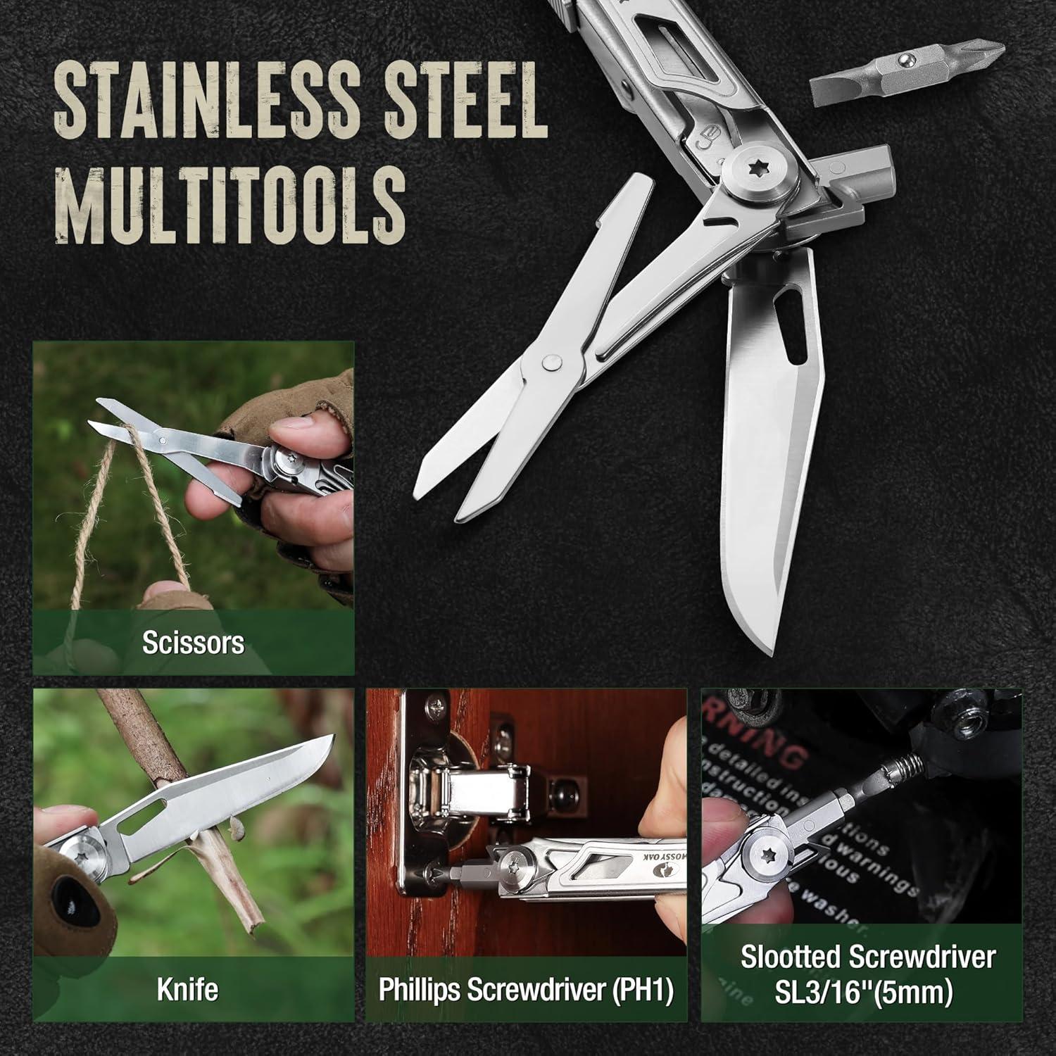 Cuchillo Multitool 12-en-1 Mossy Oak Acero Inoxidable