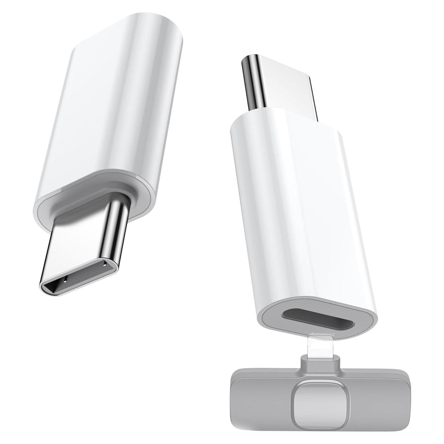 Adaptador de Micrófono Lavalier Lightning a USB-C Fidioto - Paquete de 2