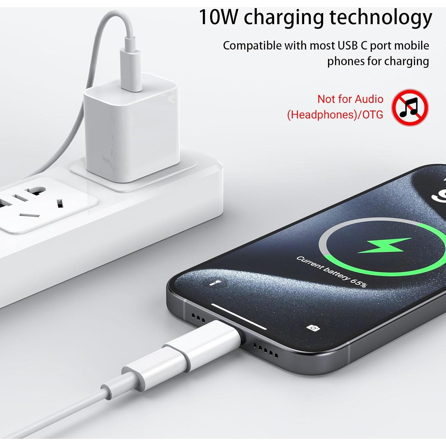 Adaptador de Micrófono Lavalier Lightning a USB-C Fidioto - Paquete de 2