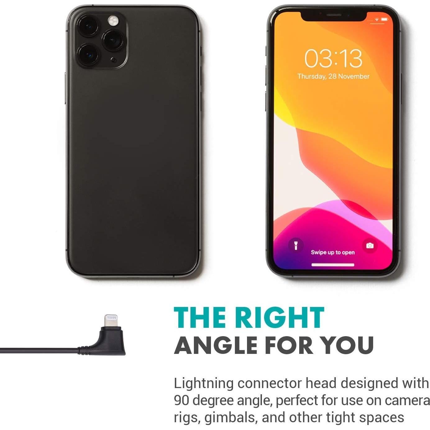 Adaptador de Audio Movo IMA-3 TRRS 3.5mm a Lightning 90°