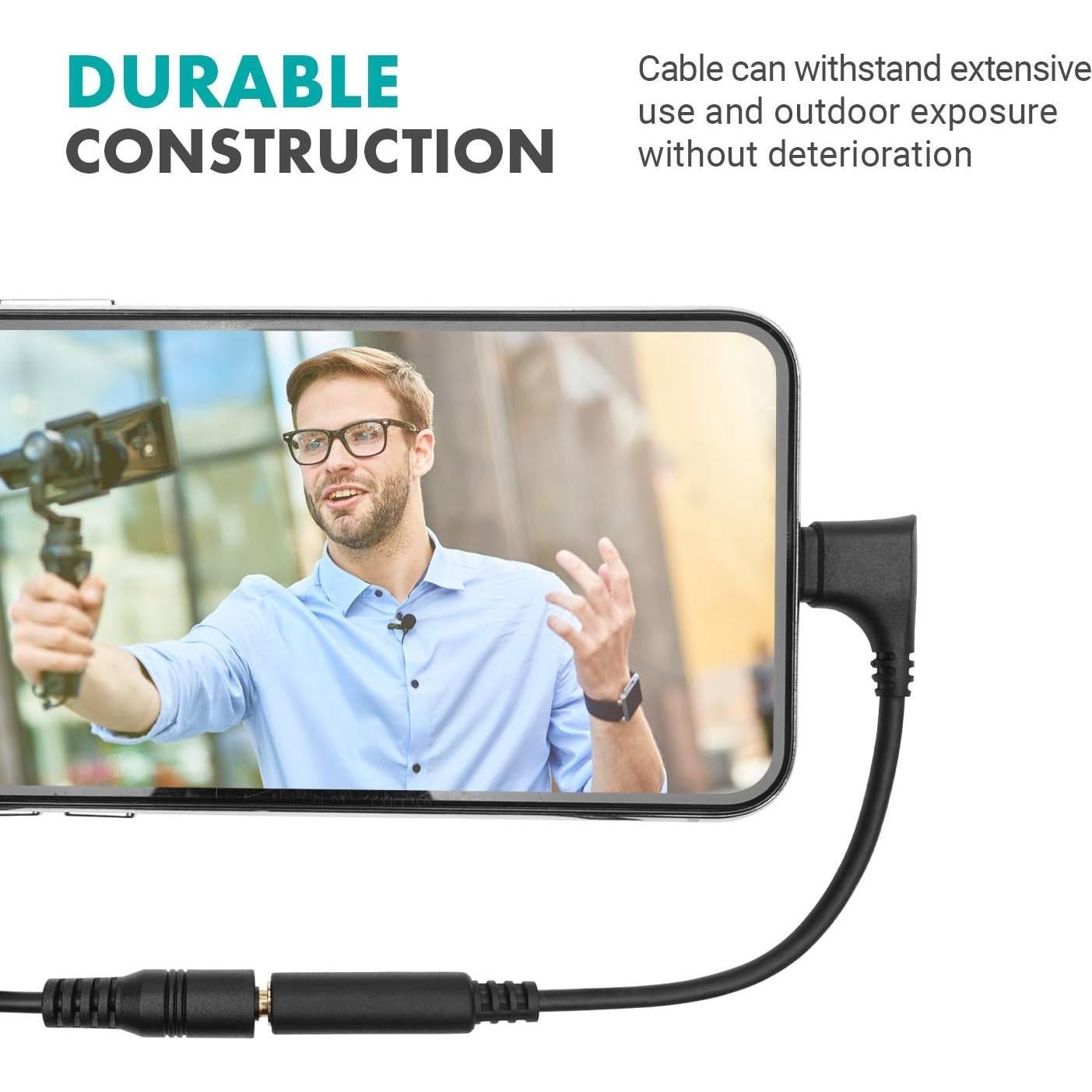 Adaptador de Audio Movo IMA-3 TRRS 3.5mm a Lightning 90°