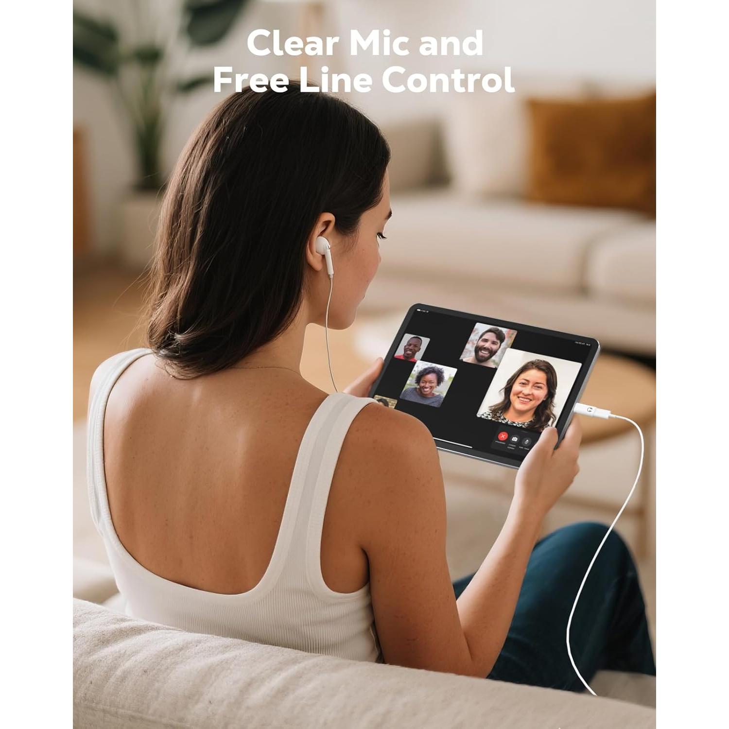 Adaptador de Audio Lightning a USB C MoKo para iPhone 16e/16/15 Pro