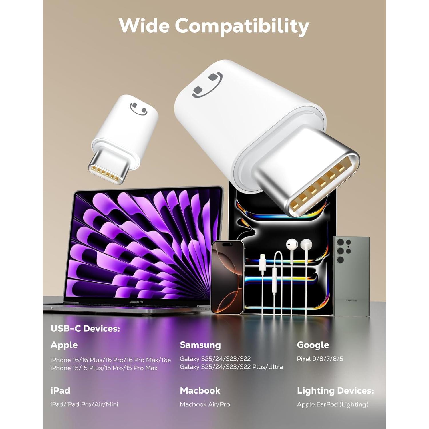 Adaptador de Audio Lightning a USB C MoKo para iPhone 16e/16/15 Pro