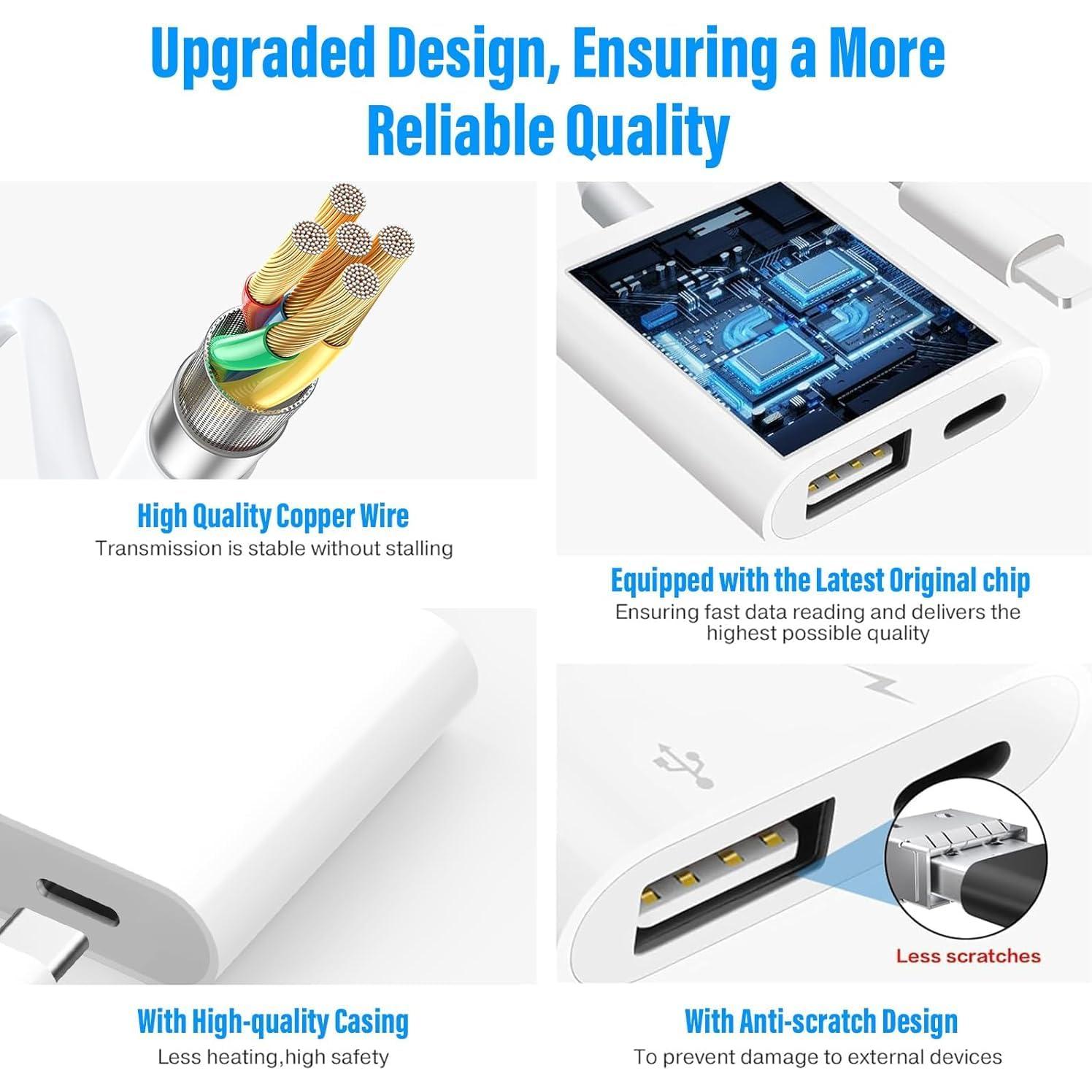 Adaptador USB a Lightning Obcxin para iPhone y iPad con Carga