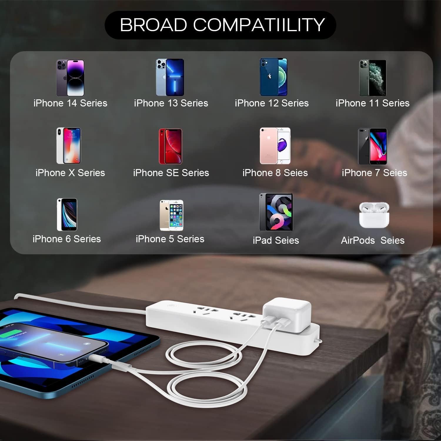 Cargador Rápido Dazana 40W Dual USB-C + 2 Cables 10FT