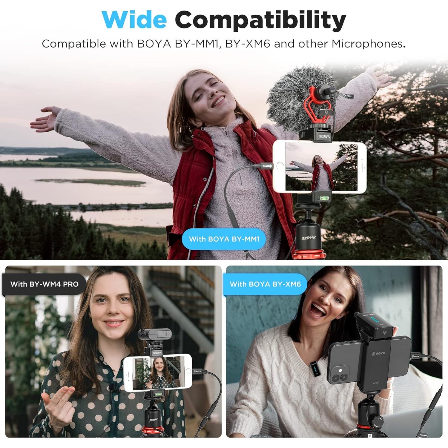 Adaptador BOYA BY-K3 TRRS a Lightning para iPhone y iPad