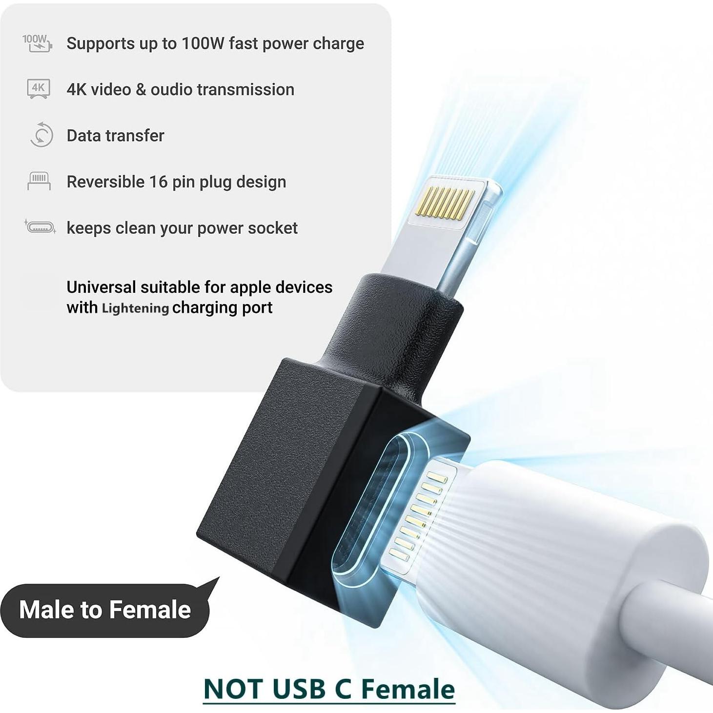 Adaptador de Carga en Ángulo Recto XSDtech - 2 Piezas