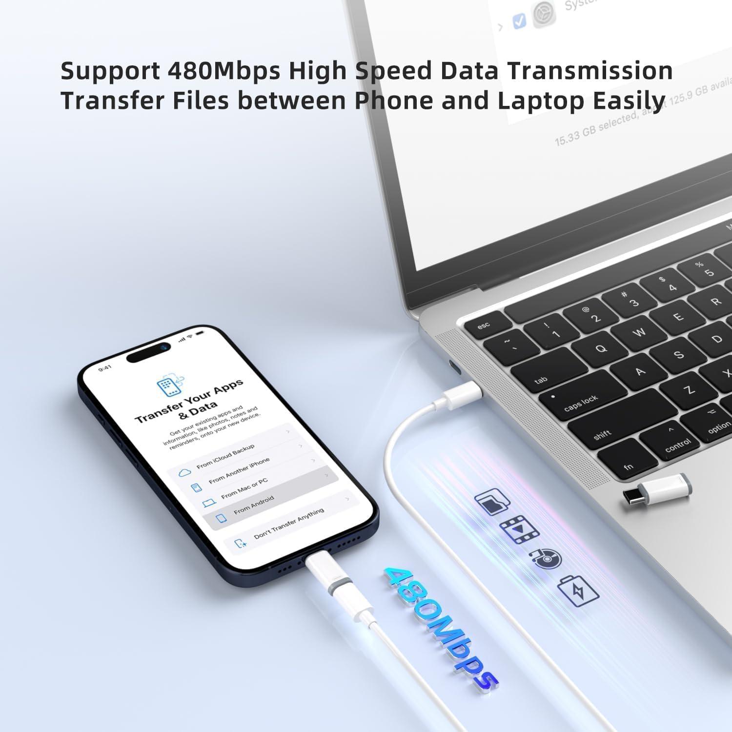 Paquete de 5 Adaptadores USB C a Lightning UWOXX - Carga Rápida