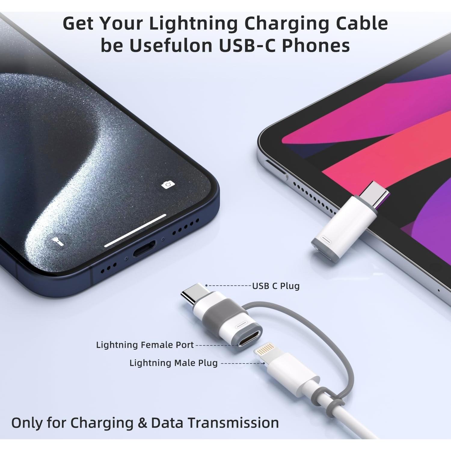 Paquete de 5 Adaptadores USB C a Lightning UWOXX - Carga Rápida