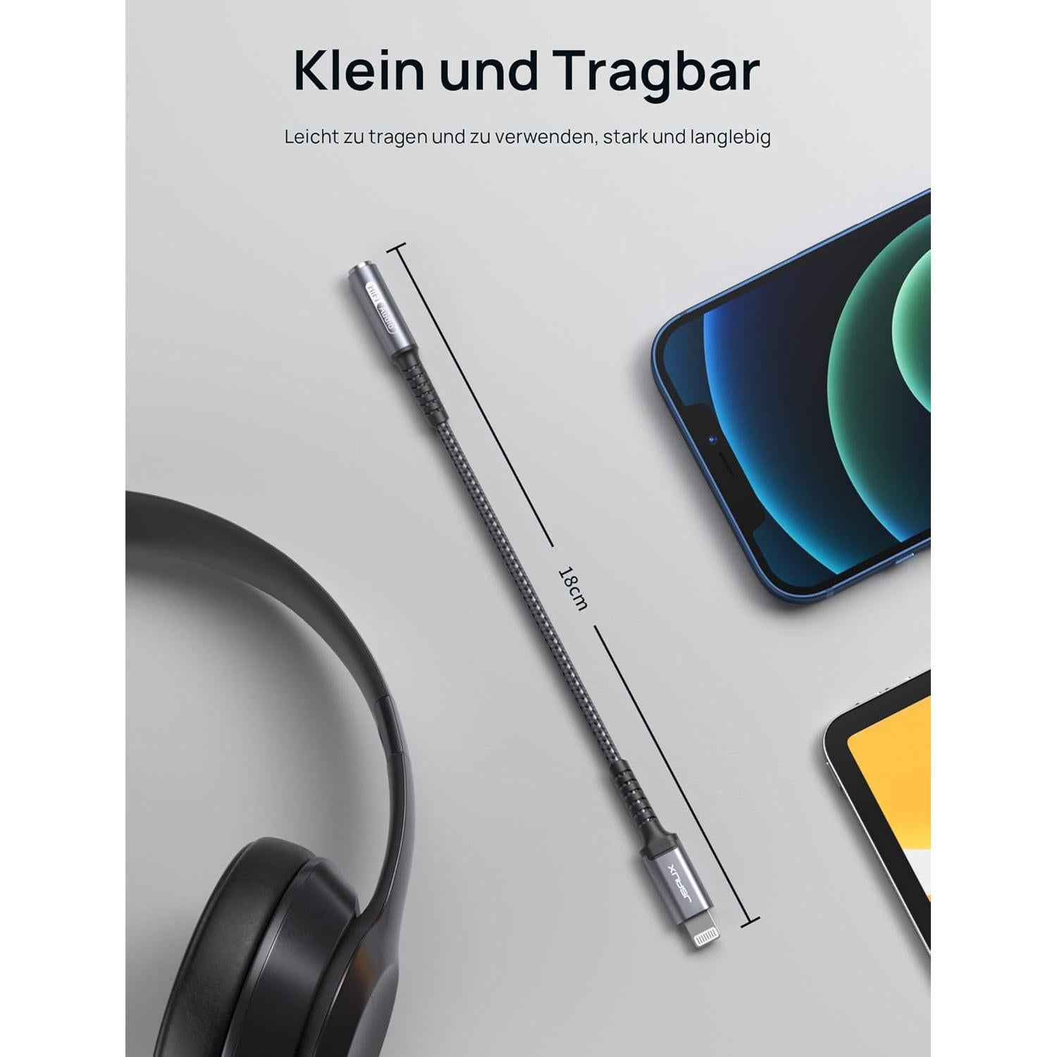 Adaptador JSAUX Lightning a 3.5mm para iPhone - Certificado MFi