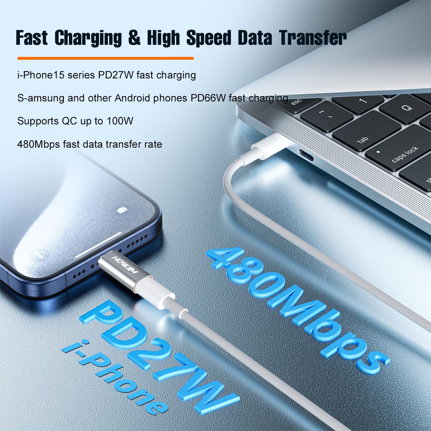 Adaptador Lightning a USB-C HOWJIM C27, Carga Rápida 27W