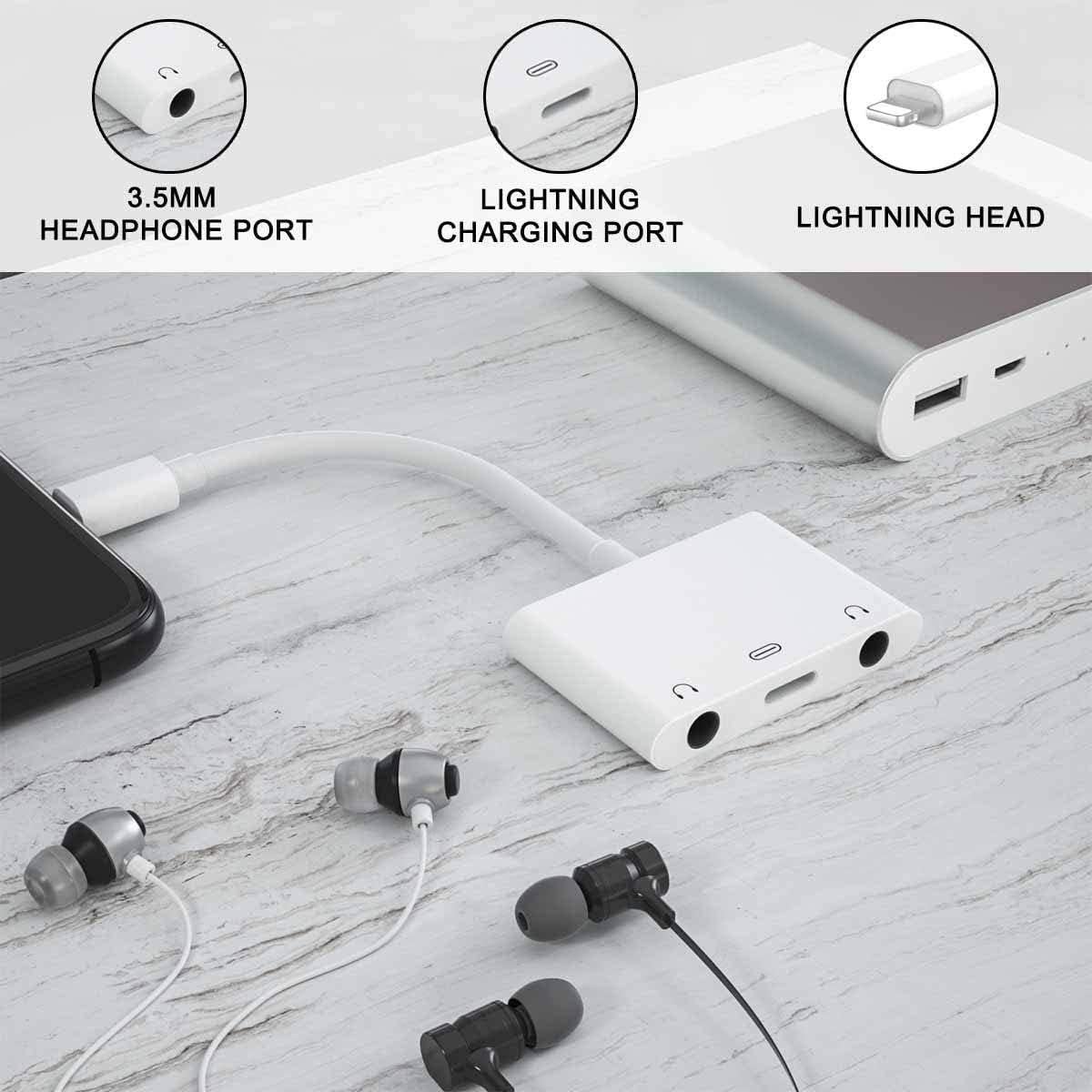 Adaptador de auriculares 3 en 1 CHENSHUN para iPhone y iPad