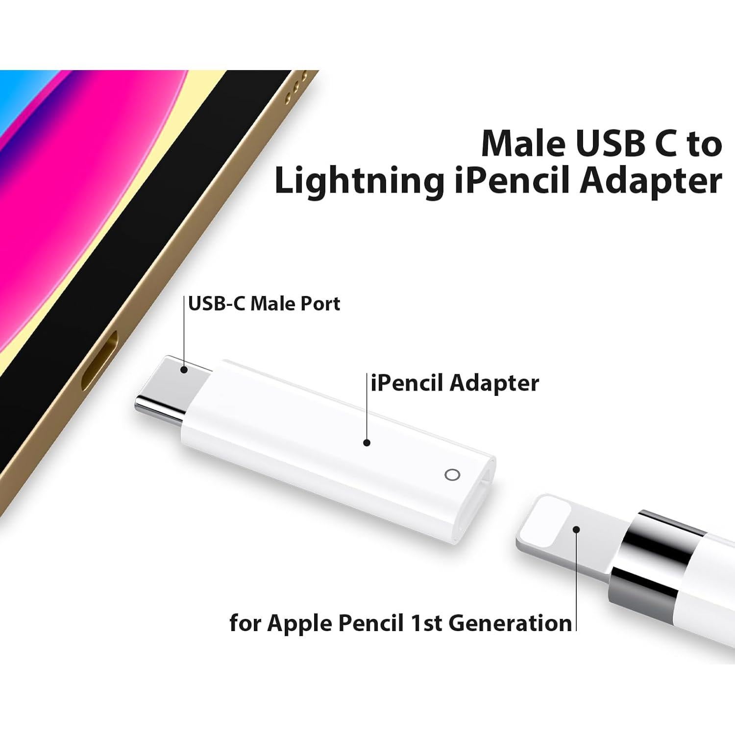 Adaptador USB-C a Lightning ASKUBSKU para Apple Pencil 1ra Gen