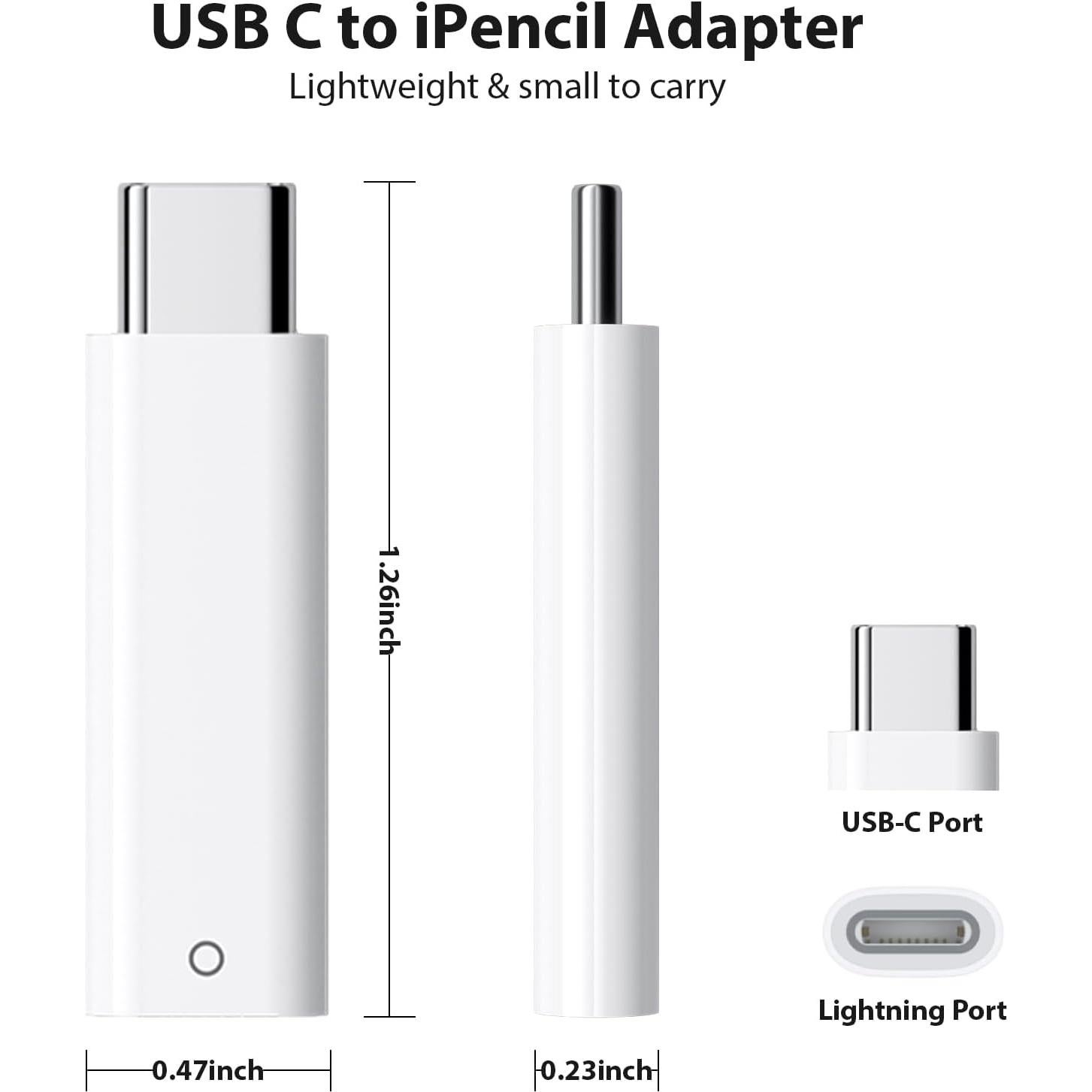 Adaptador USB-C a Lightning ASKUBSKU para Apple Pencil 1ra Gen