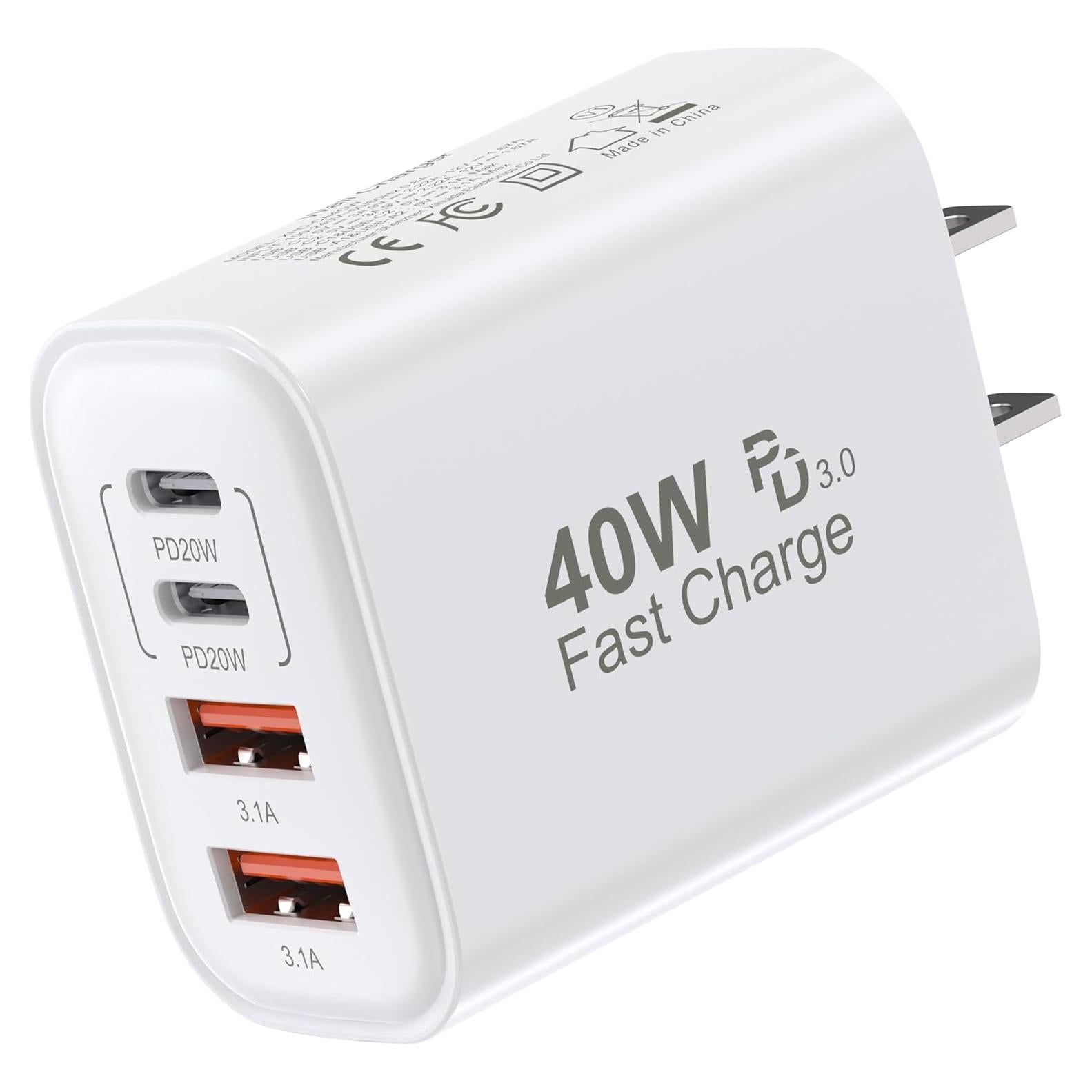 Cargador de Pared 40W 4 Puertos USB-C y USB-A Shenzhen