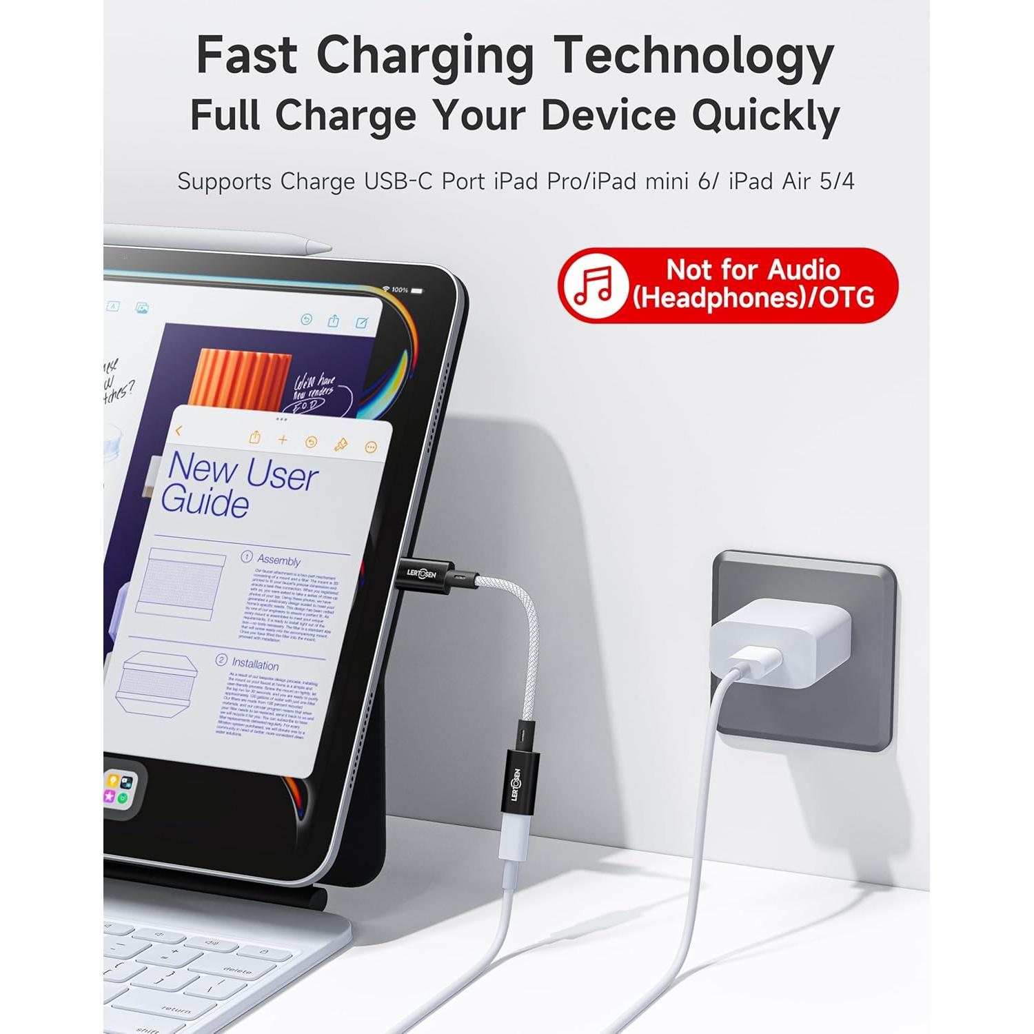 Adaptador Lightning a USB C LERTOSEN 2 Paquetes Carga Rápida