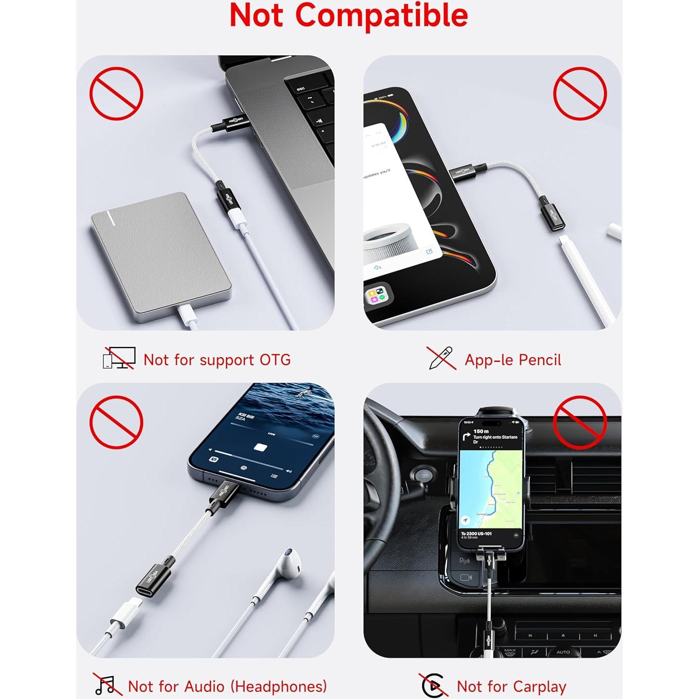 Adaptador Lightning a USB C LERTOSEN 2 Paquetes Carga Rápida