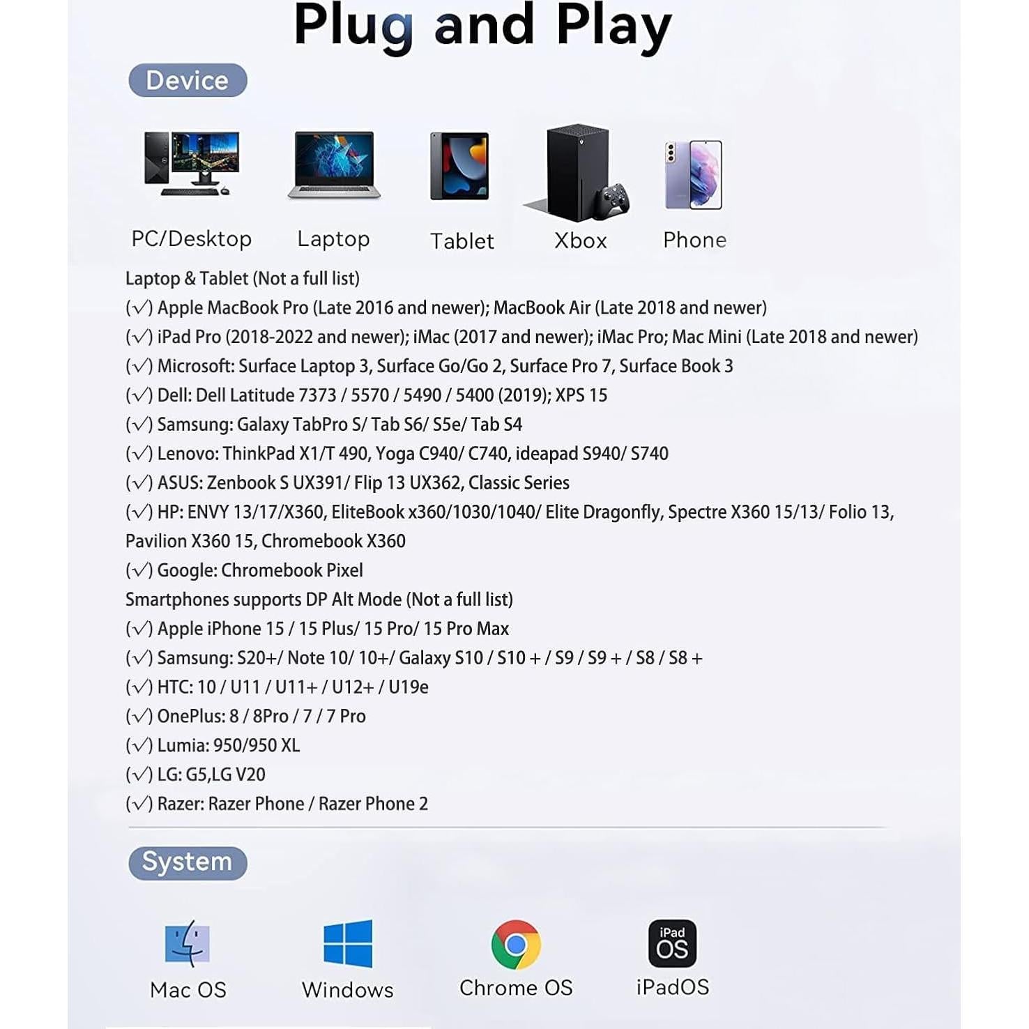 Adaptador USB C a HDMI 4K 60Hz MFi para iPhone 16/15