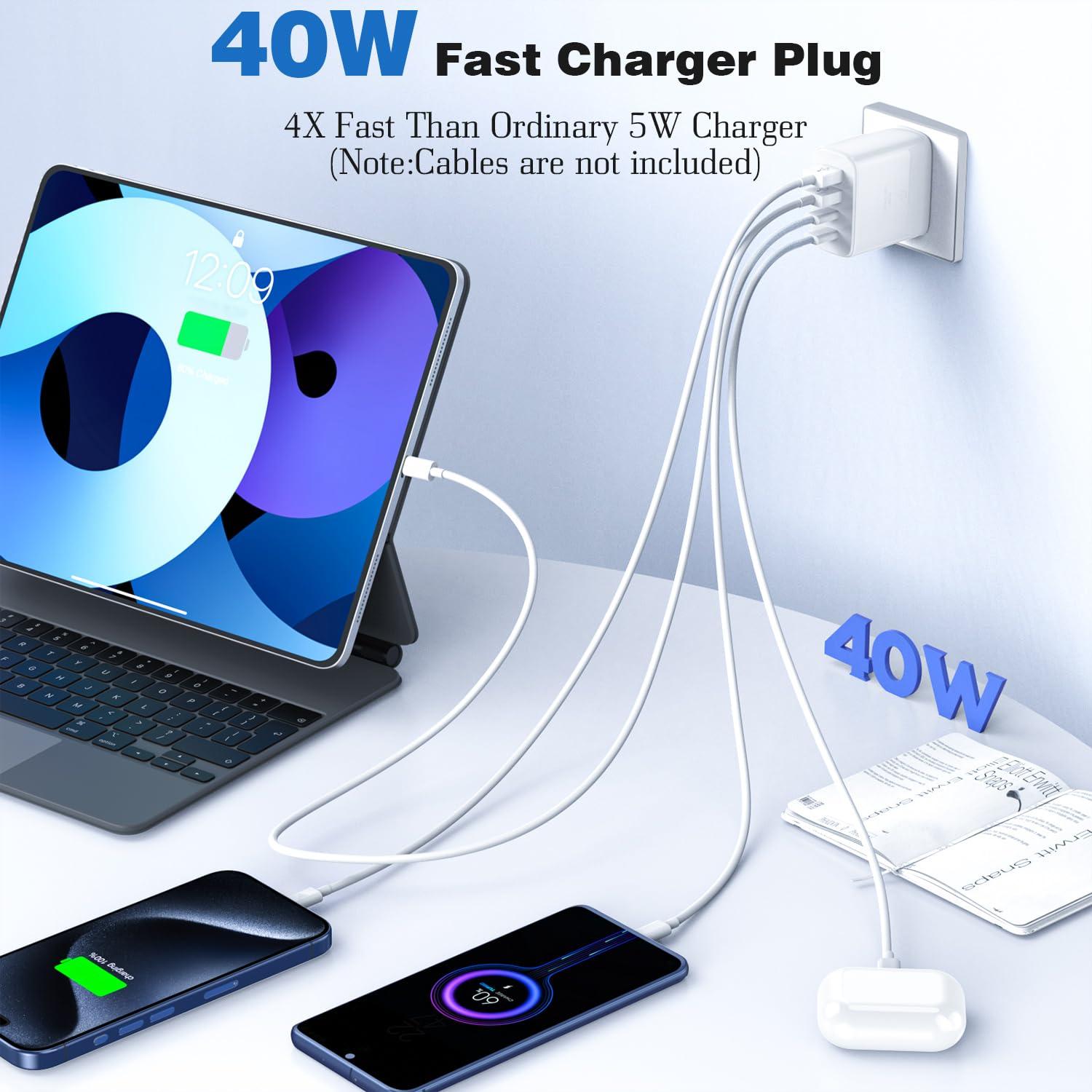 Cargador Rápido 40W 2-Pack USB C para iPhone 16