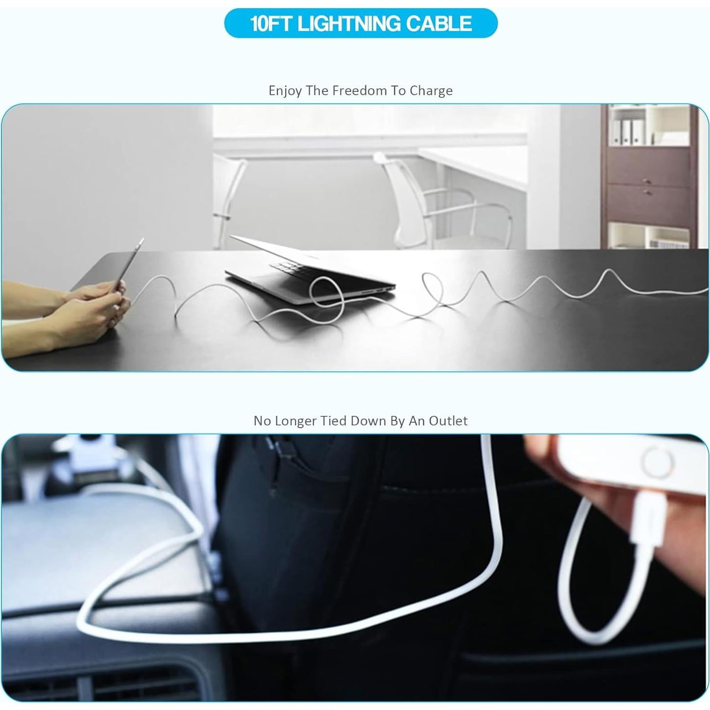 Cargador Rápido para iPad MFi con Cable Lightning 3m