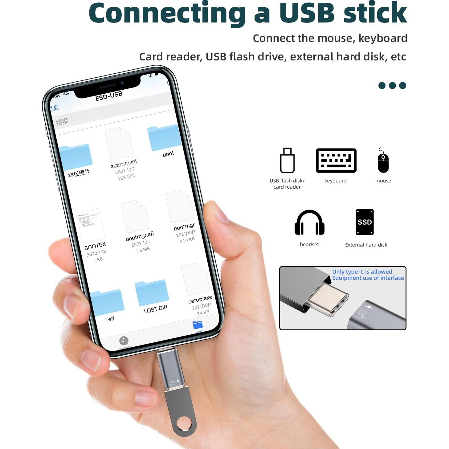 Adaptador OTG USB-C a Lightning WASRUYI 2Pack Carga y Sincronización